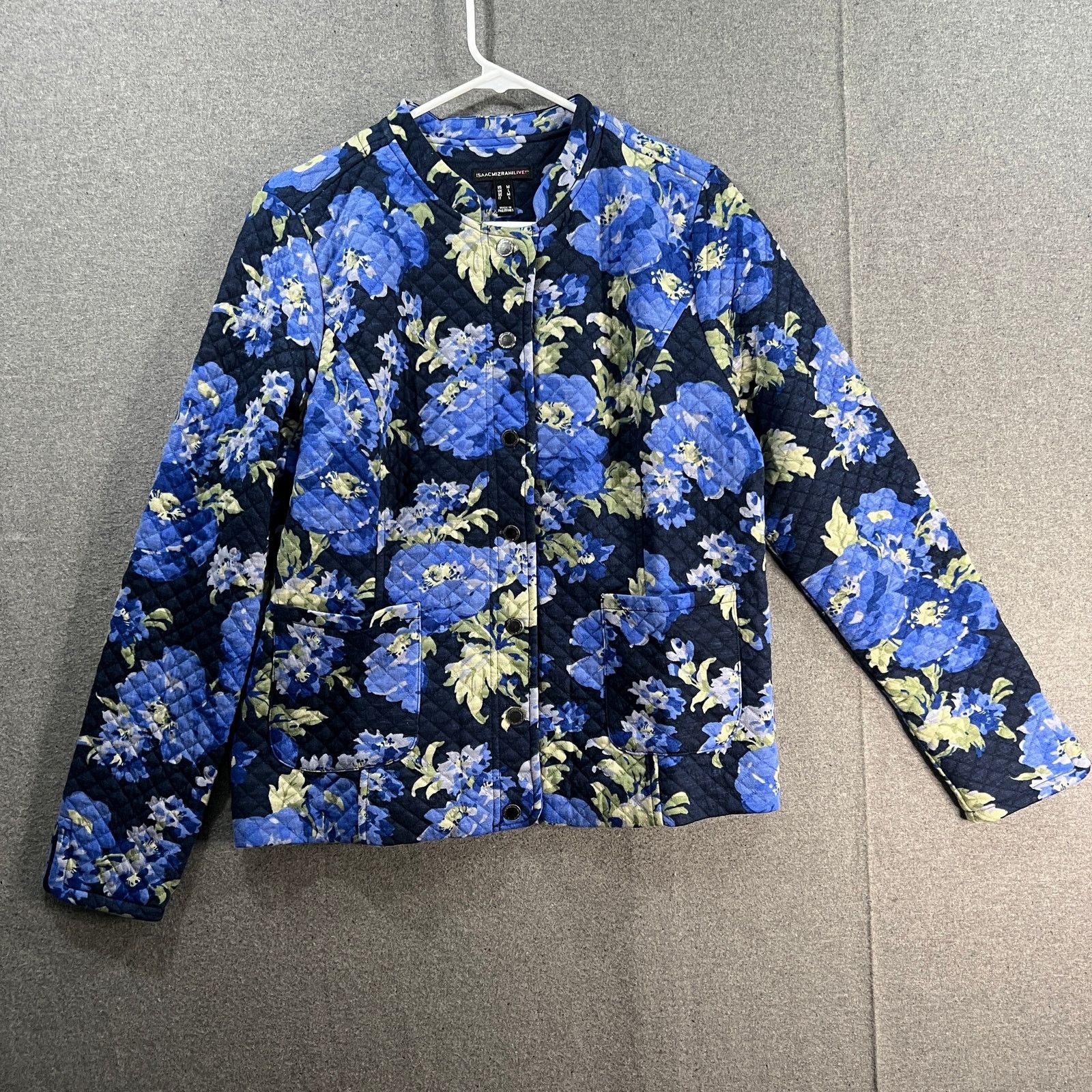 Other Isaac Mizrahi Live! Printed Knit Jcquard Jacket Navy Size M / US 6-8 / IT 42-44 - 1 Thumbnail