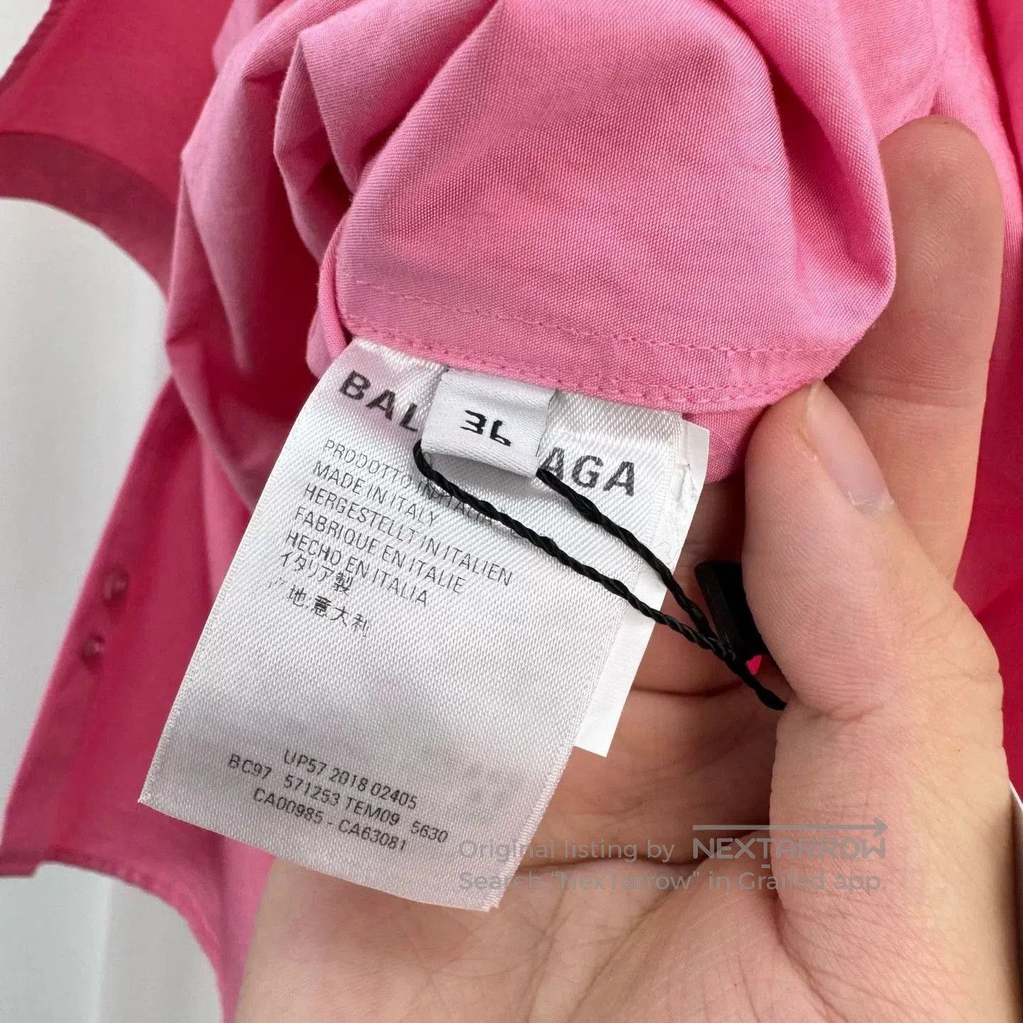 Balenciaga pink balenciaga shirt with printed logo. Size S / US 4 / IT 40 - 6 Thumbnail