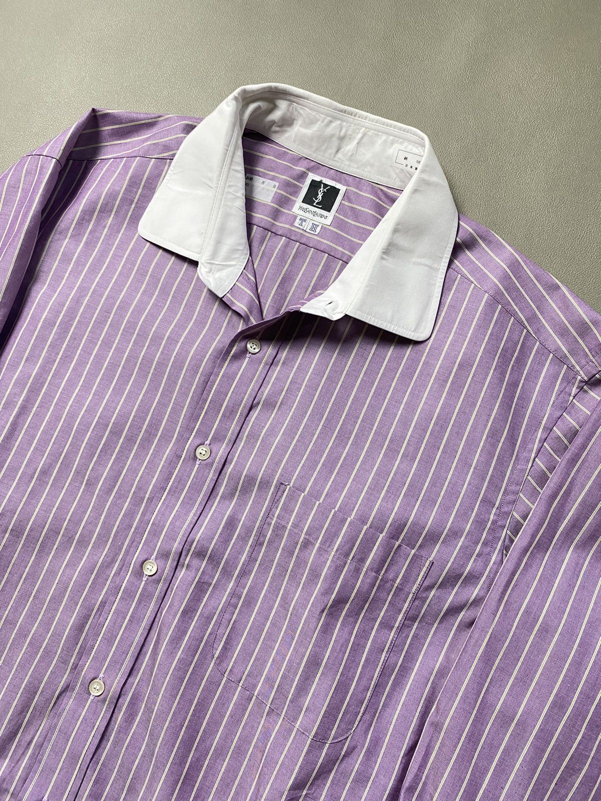 Vintage × Yves Saint Laurent Vintage Yves Saint Laurent Button Shirt Size US L / EU 52-54 / 3 - 3 Thumbnail