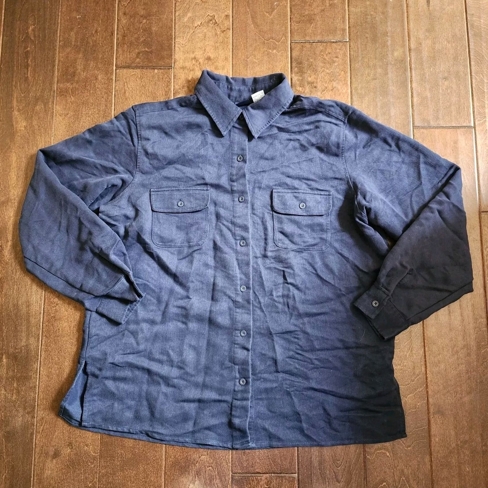 Vintage Honors Men’s Navy Blue Long Sleeve Button-Up Shirt L Pocket Collared - Regular Size Size US L / EU 52-54 / 3 - 2 Thumbnail