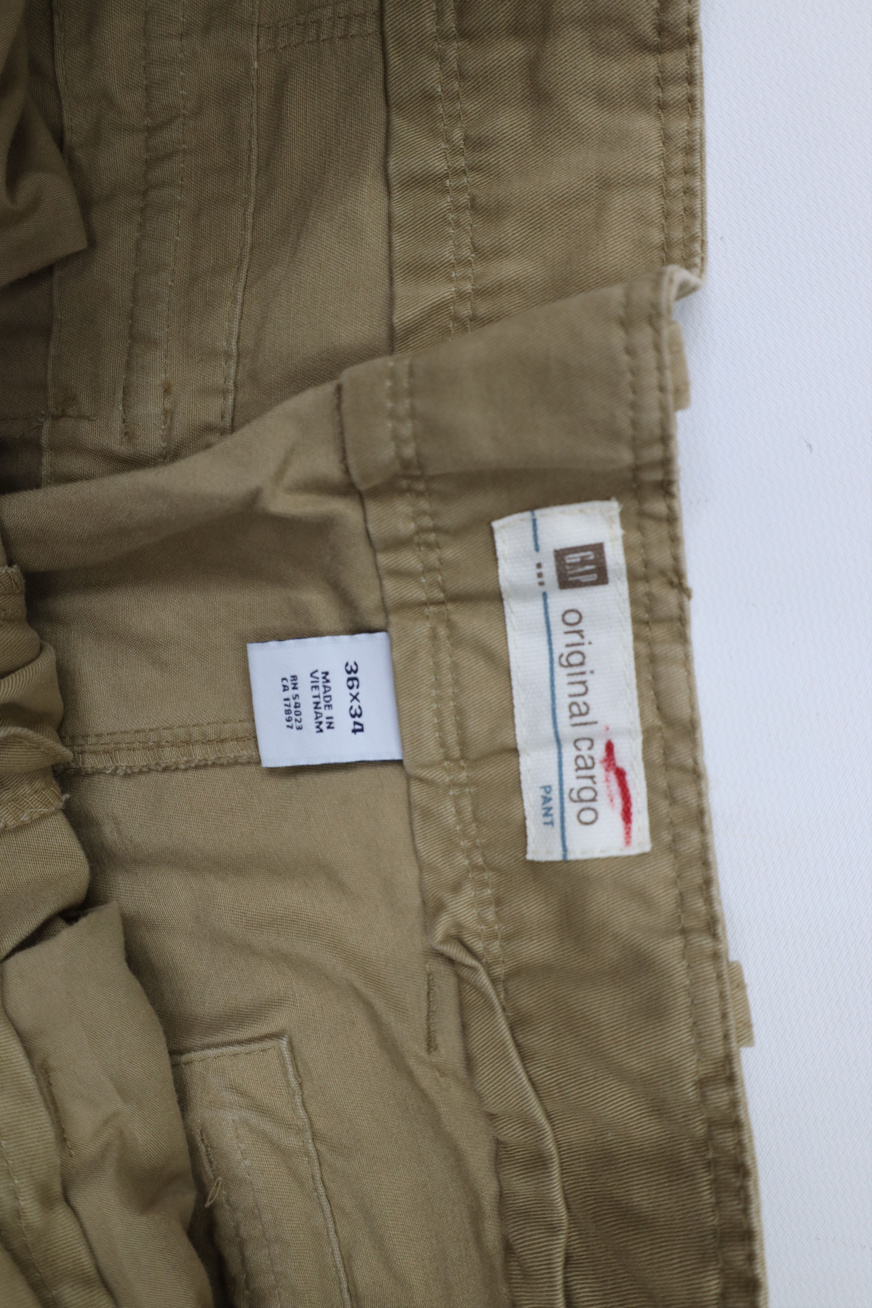 Gap × Vintage Vintage Y2K Gap Baggy Wide Leg Cargo Pants Beige Khaki Size US 36 / EU 52 - 6 Thumbnail