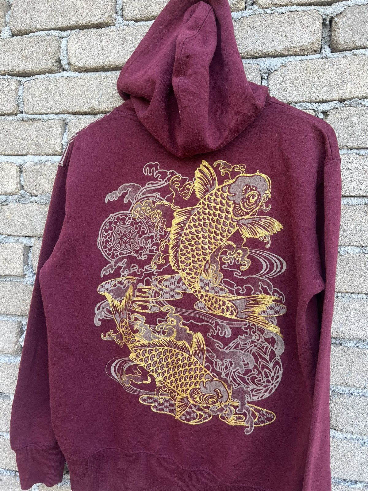 Japanese Brand Japan Koi Fish Over Print Pullover Hoodie Size US M / EU 48-50 / 2 - 8 Thumbnail