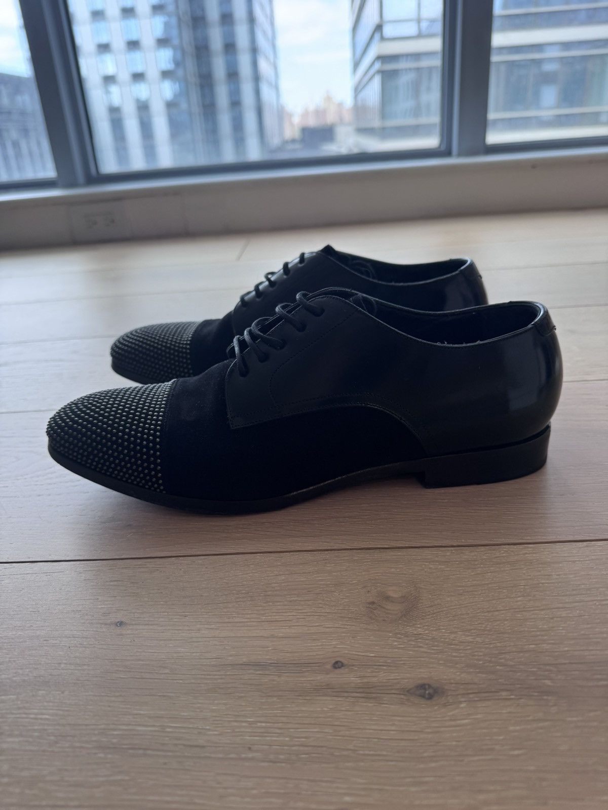 Jimmy Choo Jimmy Choo Studded Black Derby Shoe leather Suede Men US 11 Size US 11 / EU 44 - 5 Thumbnail