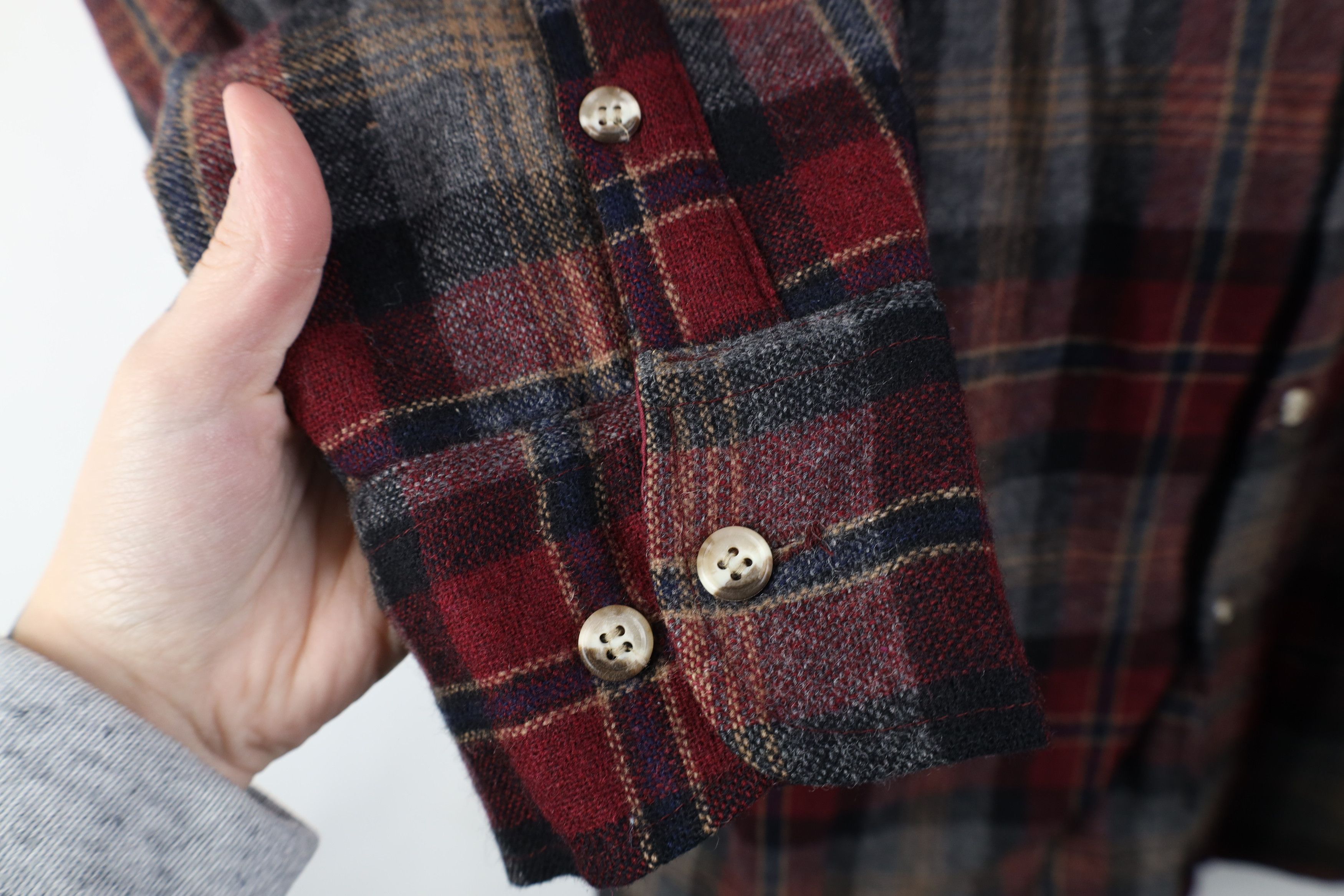 Vintage Vintage 70s Streetwear Wool Blend Shirt Jacket Jac Plaid Size US L / EU 52-54 / 3 - 7 Thumbnail