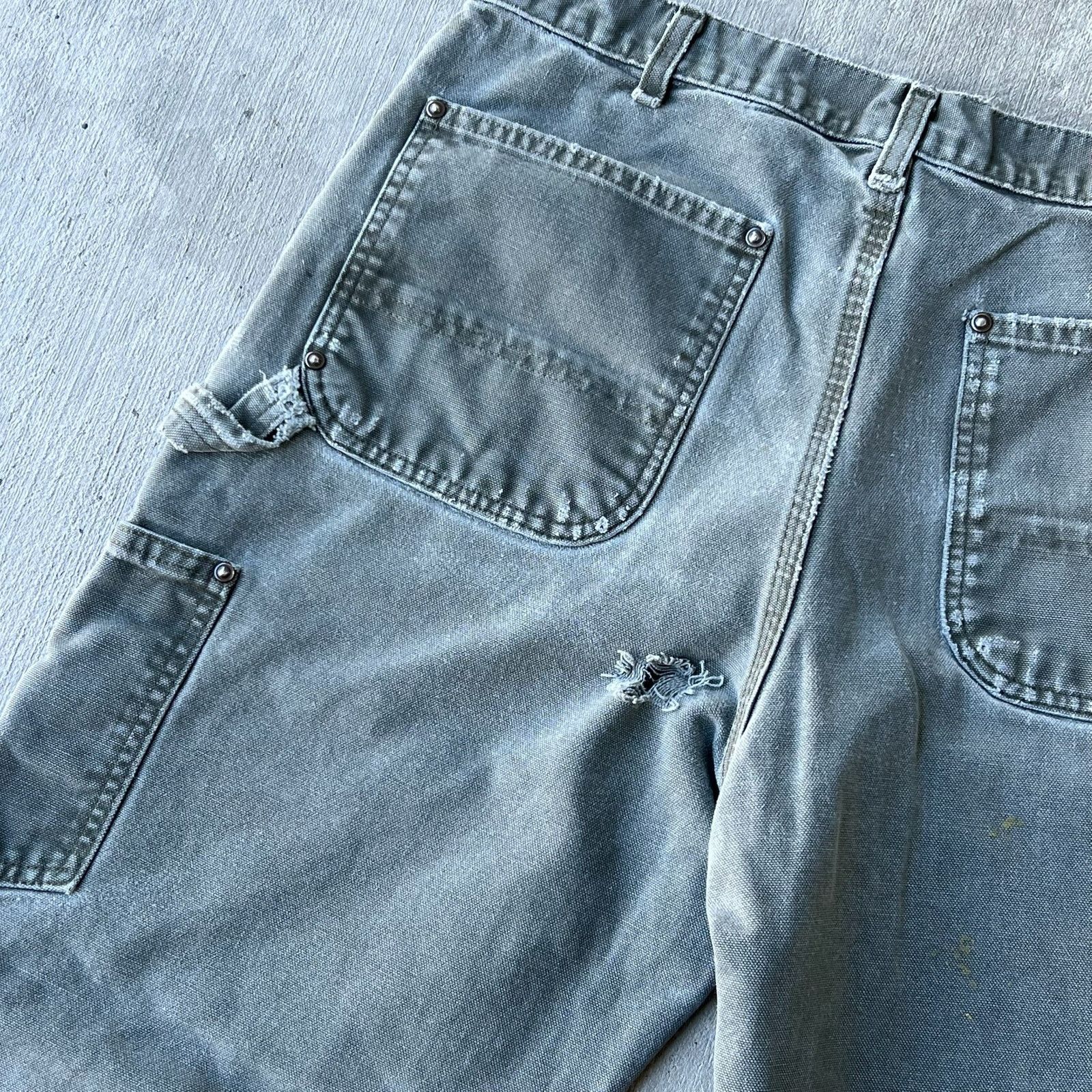 Carhartt × Vintage Carhartt faded green double knee work wear carpenter pants Size US 33 - 16 Thumbnail