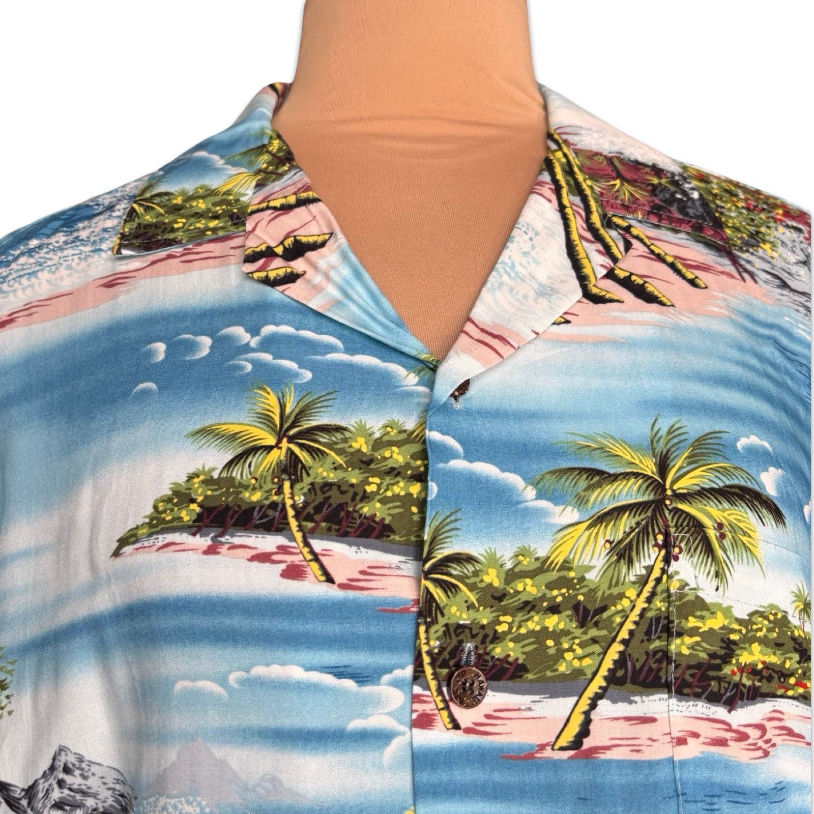 Vintage KALAHEO Hawaiian Shirt Large Blue Tropical Island Hawaii Size US L / EU 52-54 / 3 - 3 Thumbnail