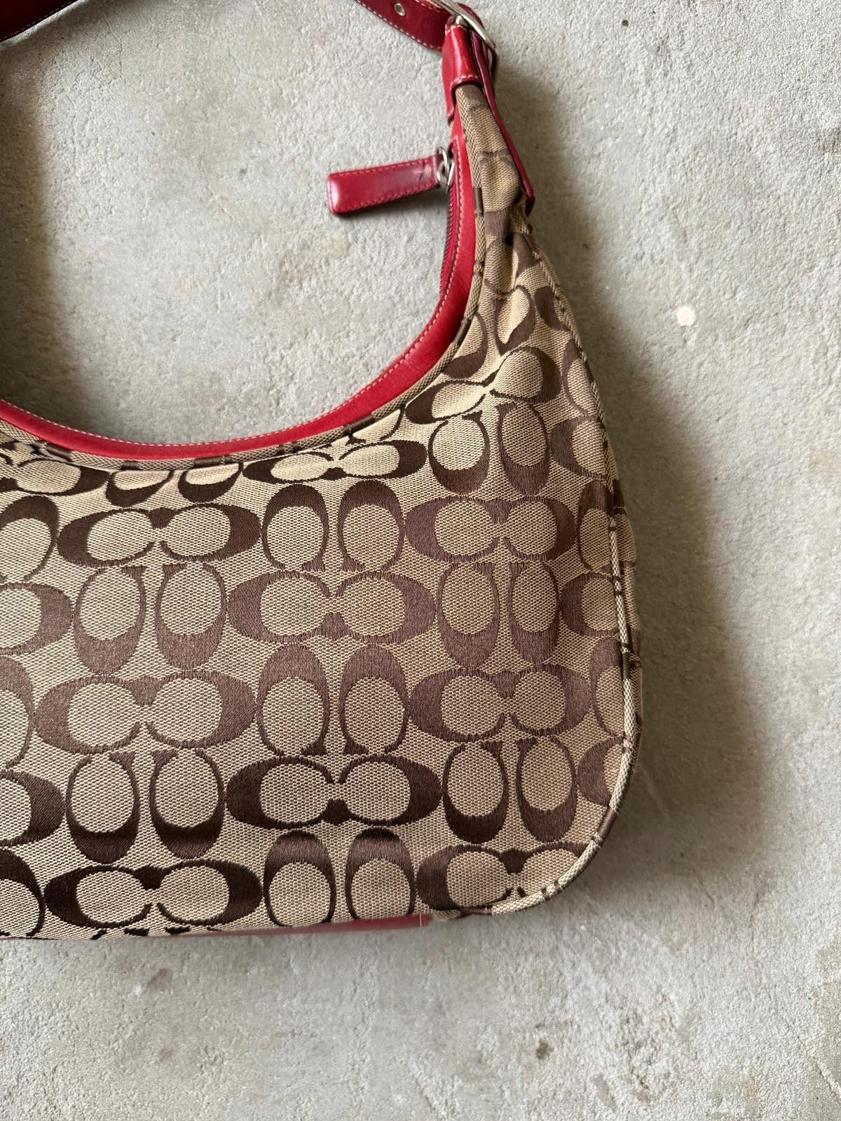 Coach Coach Signature Hamilton Hobo Shoulder Bag Beige/Red Size ONE SIZE - 8 Thumbnail