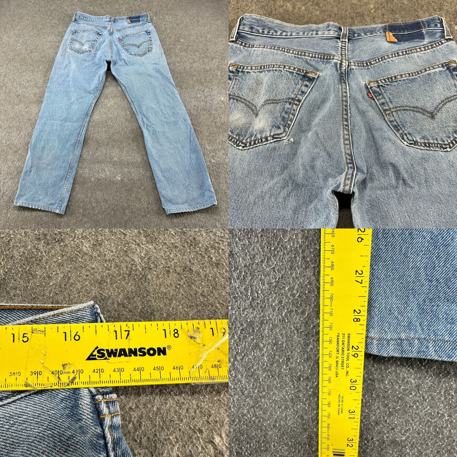 Levi's VINTAGE Levi's 501 Jeans Men 32x29 Blue Straight Regular Light Hemmed USA 90s Size US 34 / EU 50 - 10 Thumbnail