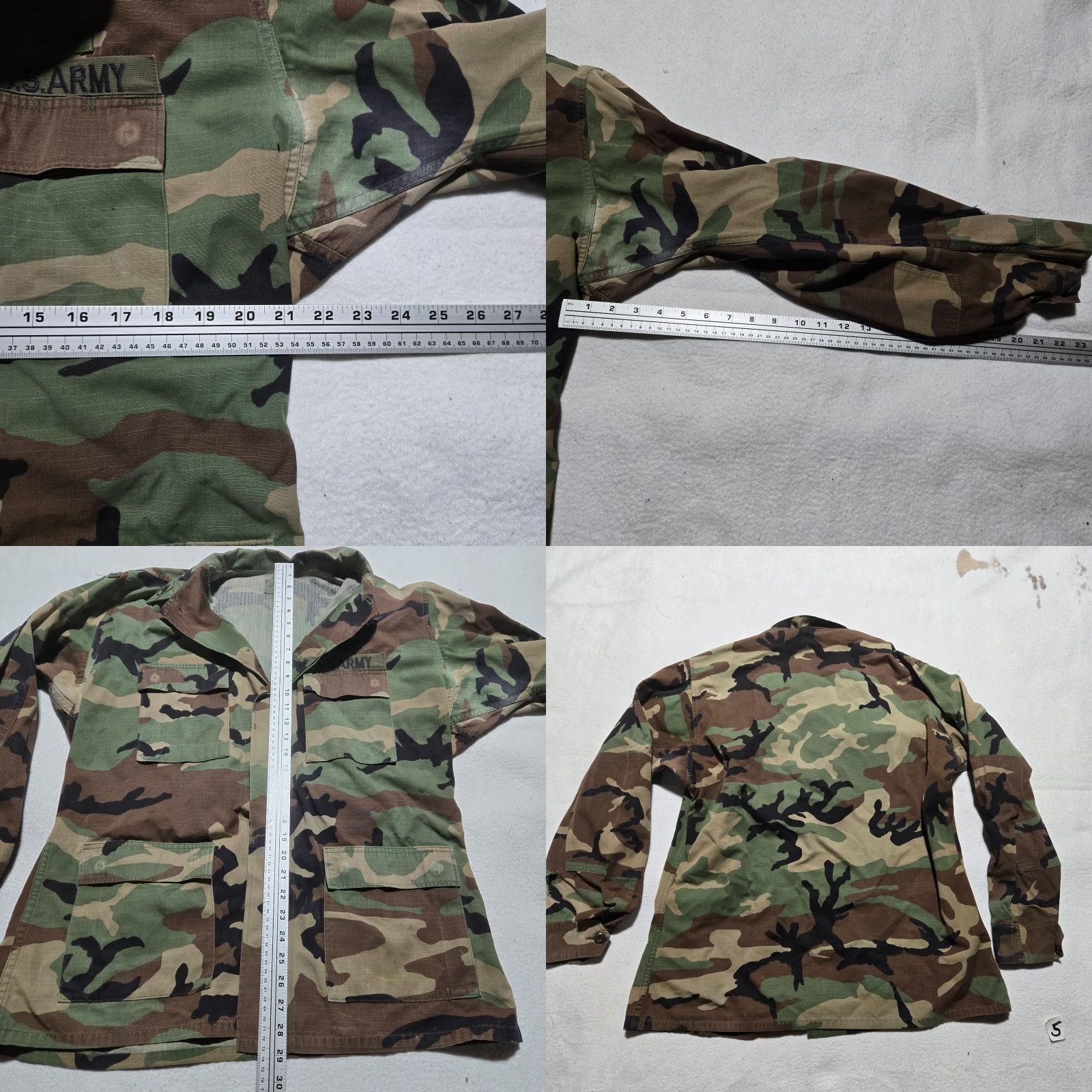 Vintage Military US Army Airborne Hunting Camo Combat Tactical Shirt Field Jacket Men's L Large Size US L / EU 52-54 / 3 - 8 Thumbnail