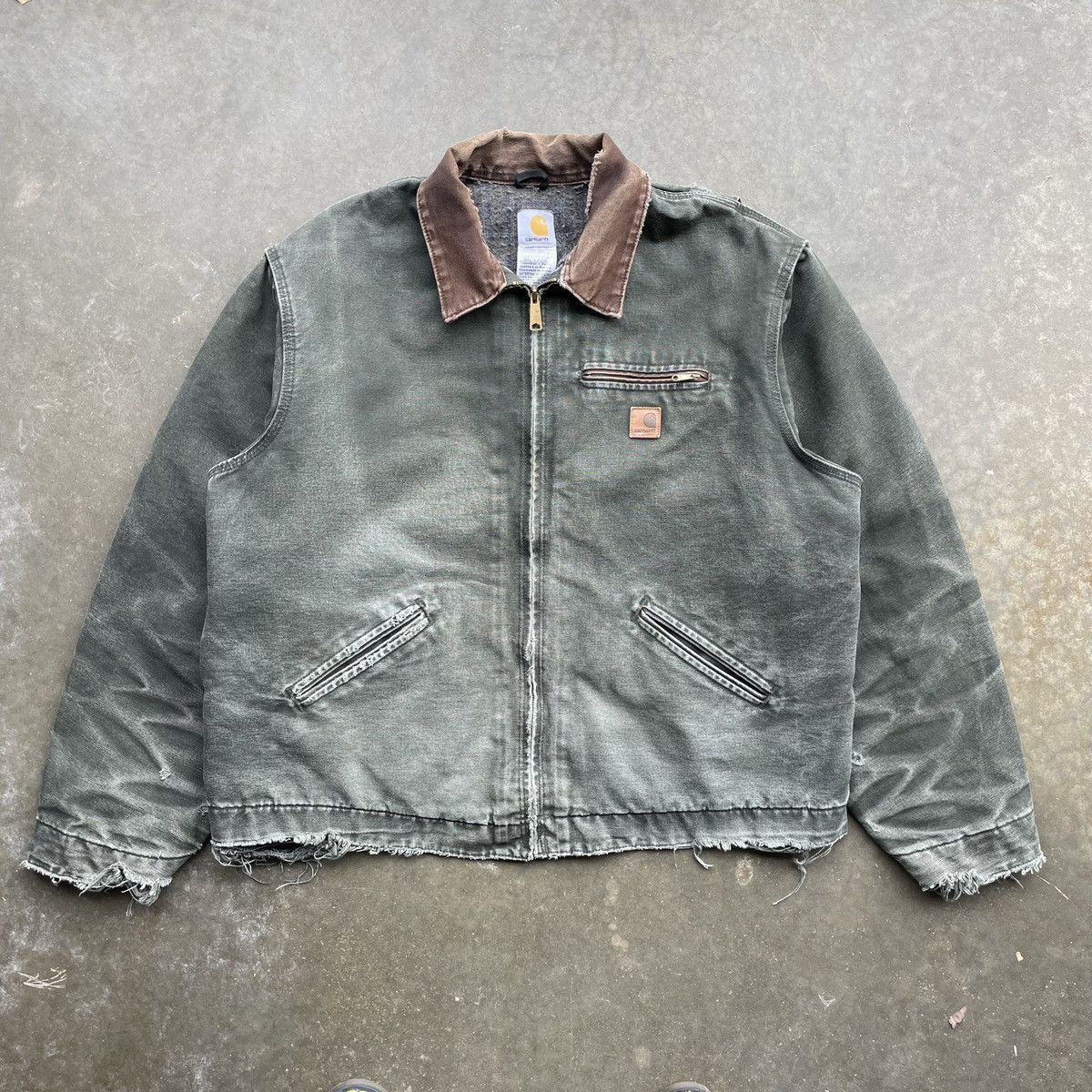Carhartt × Vintage Vintage Moss Green Carhartt Detroit Jacket Blanket Lined 90s Size US XXL / EU 58 / 5 - 2 Thumbnail