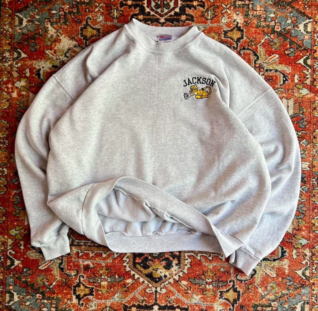 Hanes Vintage 1990s Hanes athletics embroidered Jackson Tiger Size US L / EU 52-54 / 3 - 1 Thumbnail