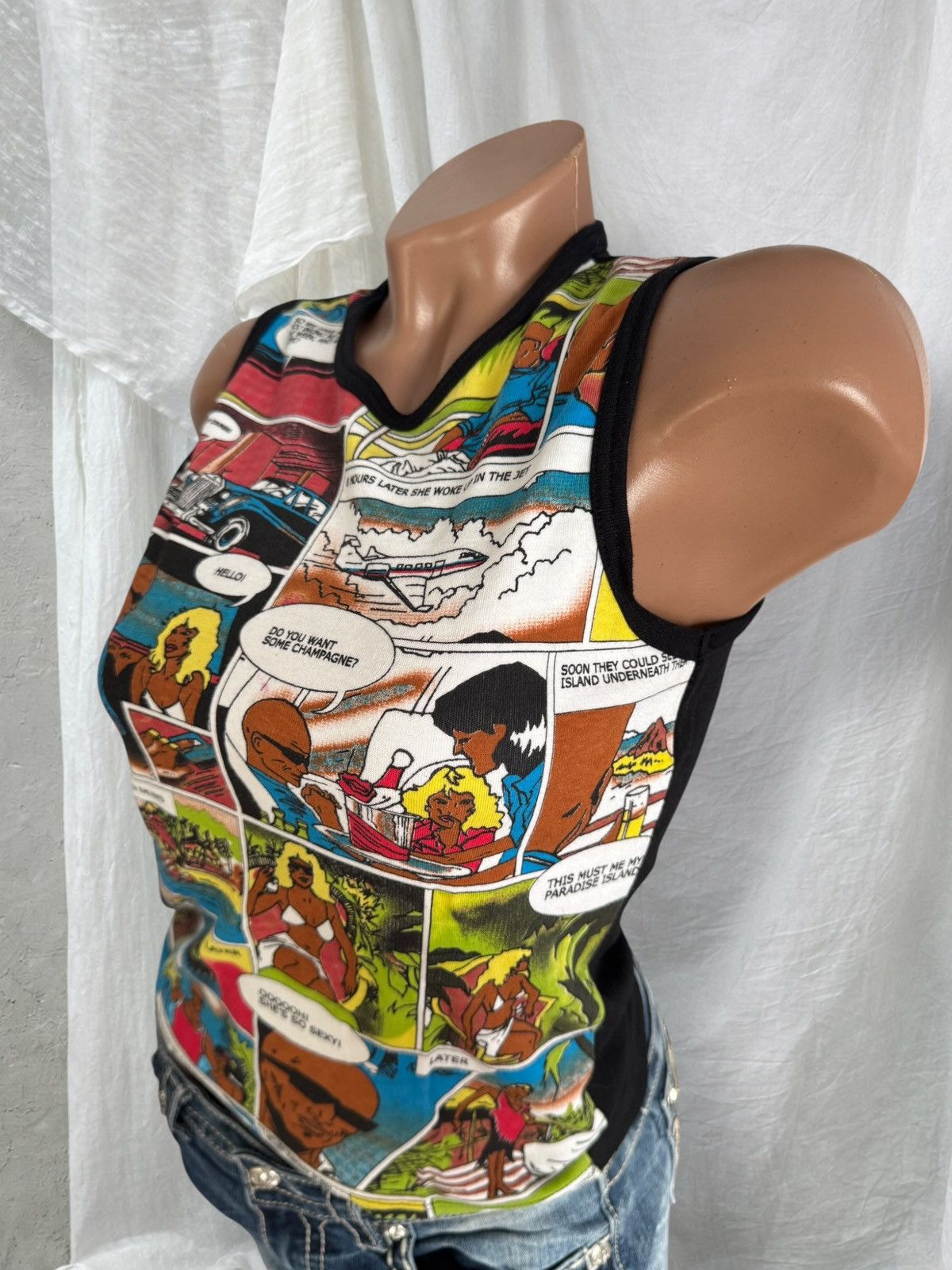 Hysteric Glamour 2000’s Aesthetic Vintage Y2K Glamour Comics Print Tank Top Size M / US 6-8 / IT 42-44 - 5 Thumbnail