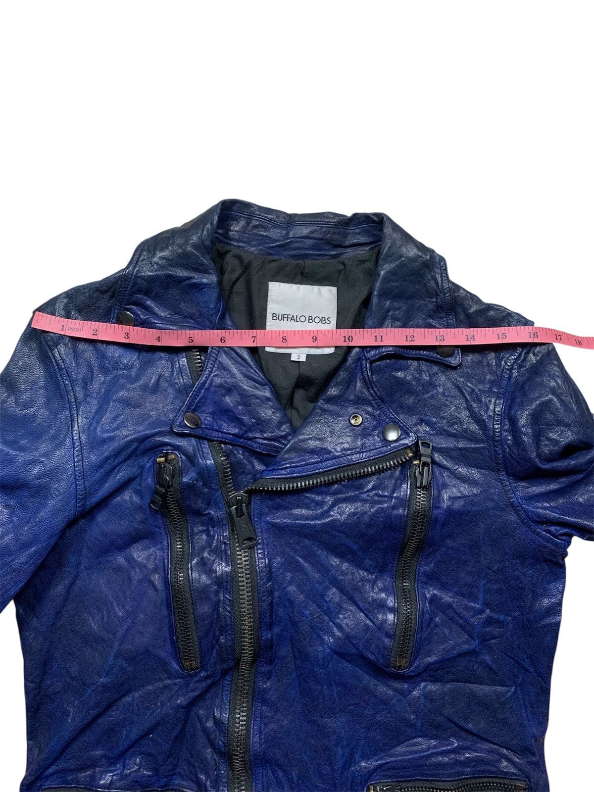 BUFFALO BOBS Buffalo Bobs HRB5406 Blue Goat Leather Biker Jacket Size US S / EU 44-46 / 1 - 8 Thumbnail
