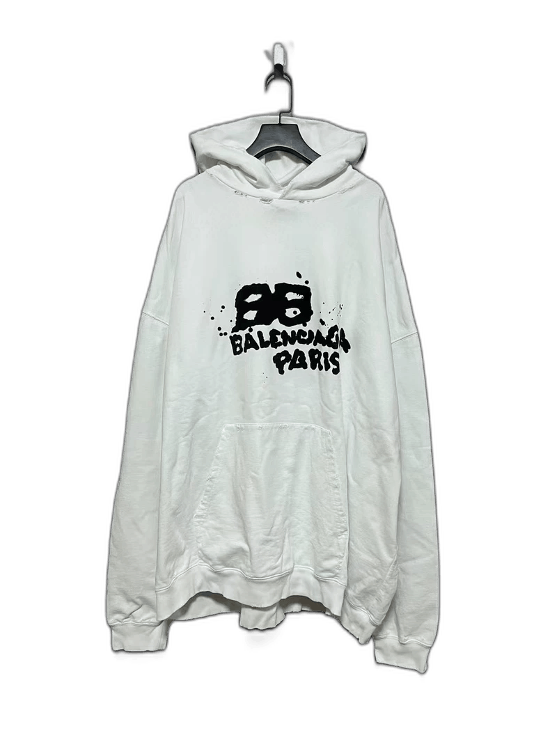 Balenciaga balenciaga white oversized graffiti hoodie Size US XXL / EU 58 / 5 - 1 Thumbnail