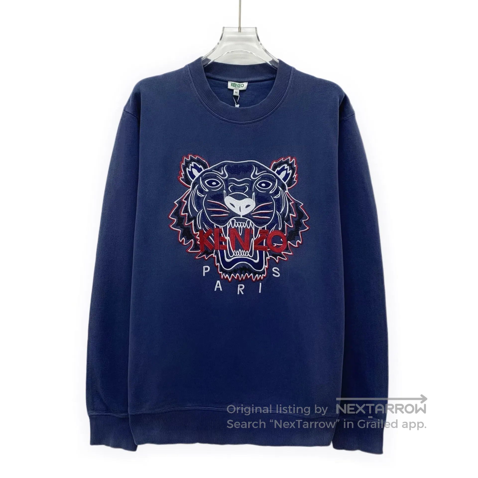 Kenzo Kenzo Blue Tiger Head Logo Letter Embroidered Cotton Crew Size US M / EU 48-50 / 2 - 1 Thumbnail