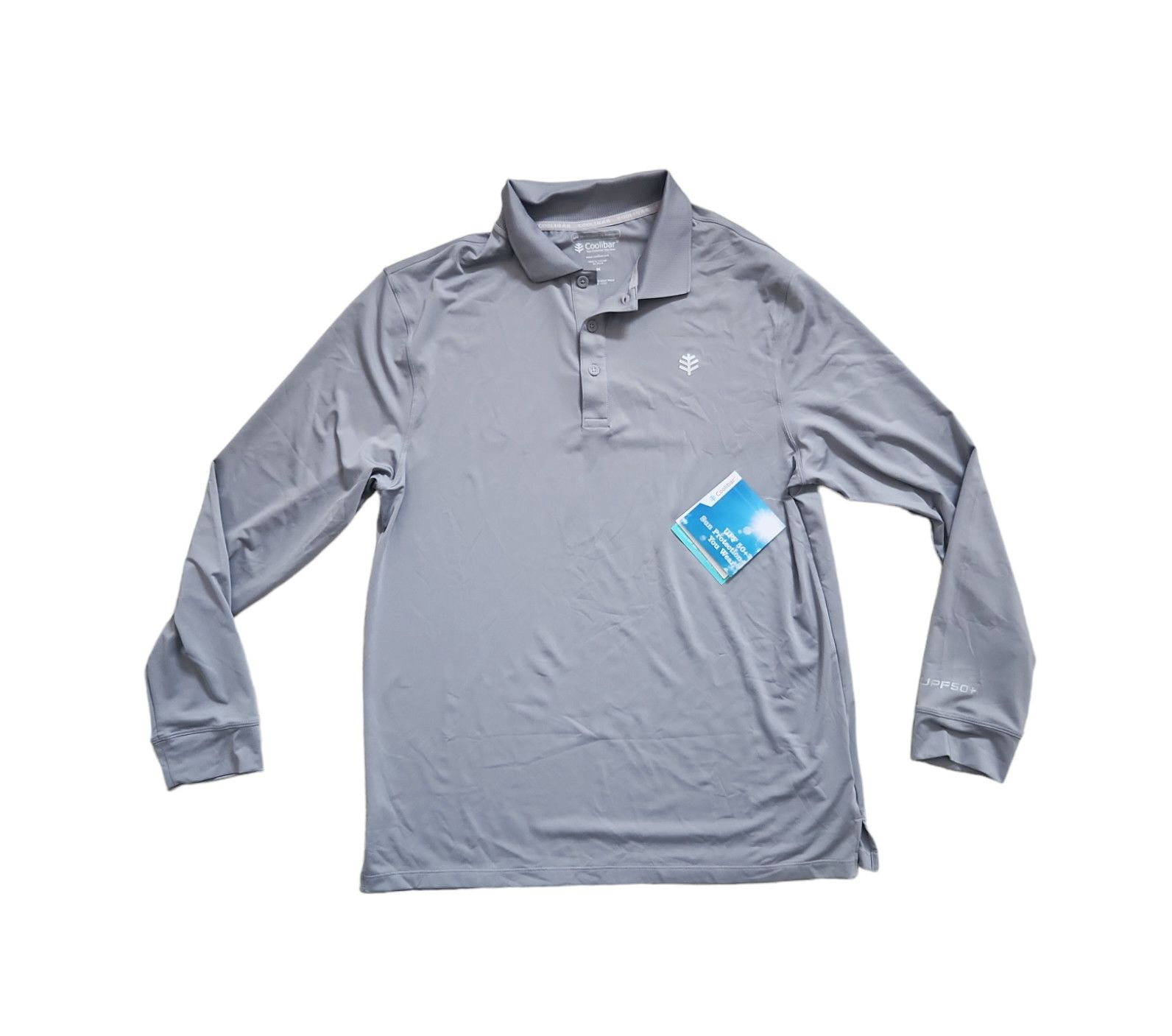 Coolibar Men's Erodym Long Sleeve Golf Polo UPF 50+ Medium