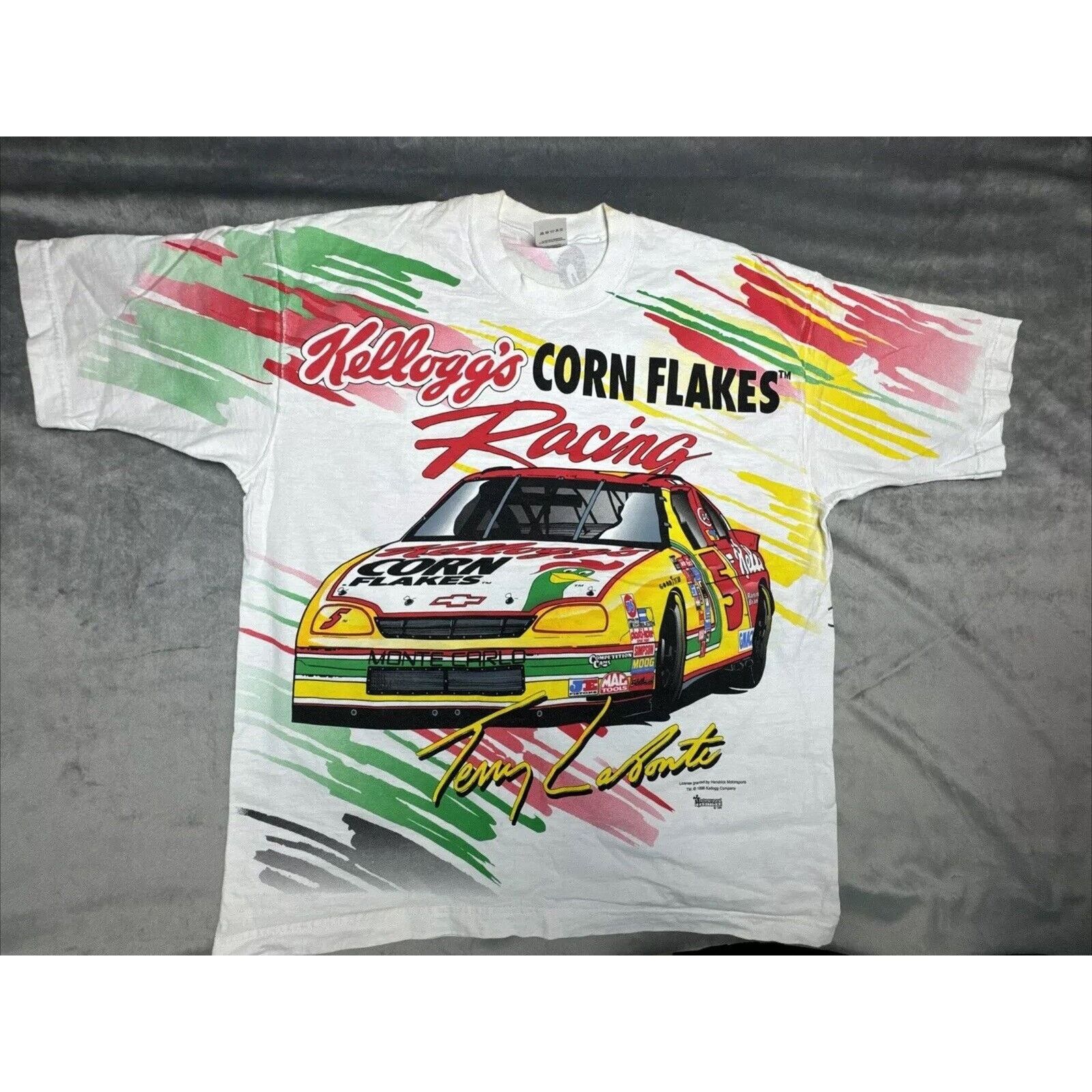 Fruit Of The Loom VTG 1996 Chase Mens XL NASCAR Terry Labonte Kelloggs AOP Size US XL / EU 56 / 4 - 14 Thumbnail
