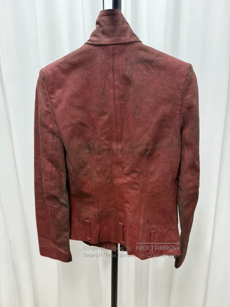 Ann Demeulemeester Ann Demeulemeester Cracked Leather Stand Collar Jacket Size XS / US 0-2 / IT 36-38 - 6 Thumbnail