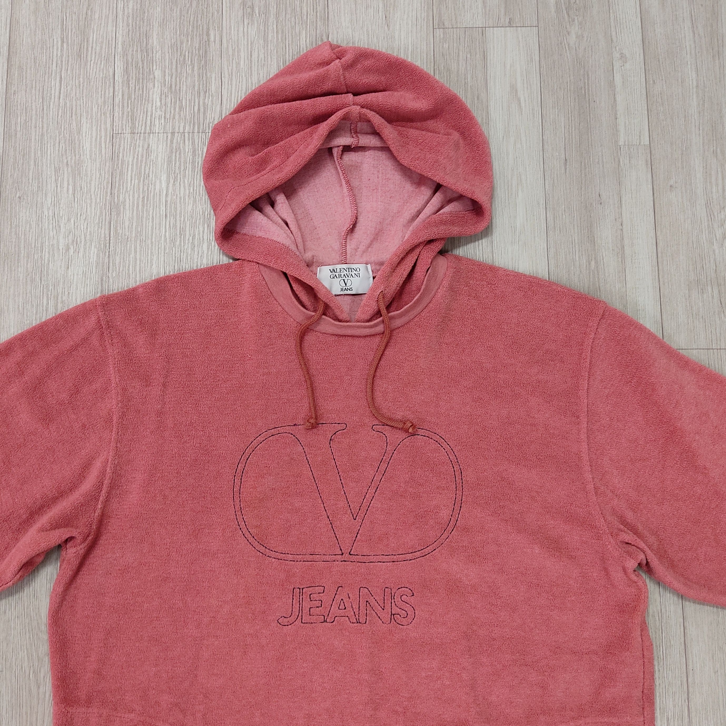 Valentino Valentino Garavani Jeans Soft Pile Hoodie Sweatshirt Size US XL / EU 56 / 4 - 4 Thumbnail