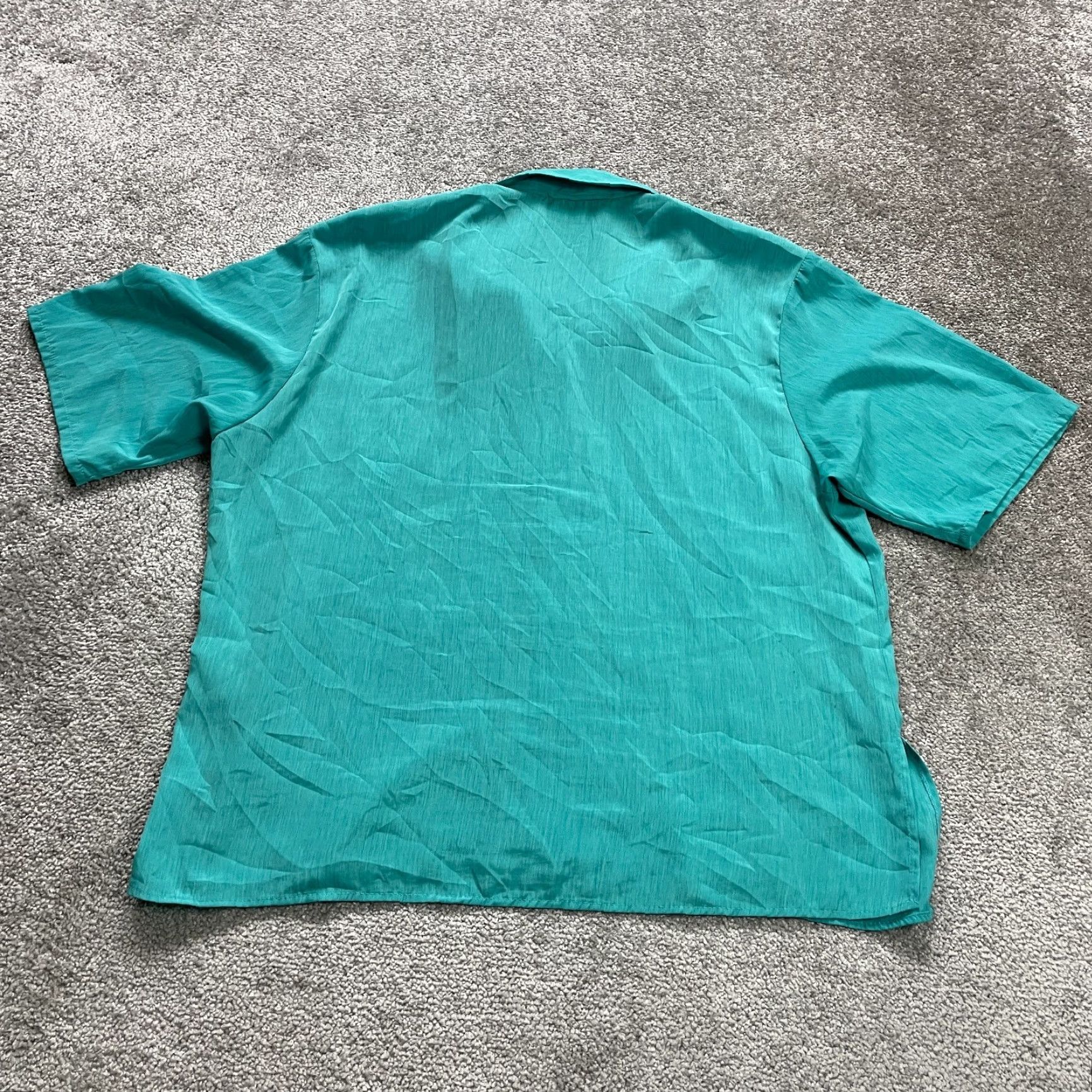 Vintage BonWorth Button Down Blouse Shirt Womens L Green Short Sleeve Casual Top Size L / US 10 / IT 46 - 2 Thumbnail