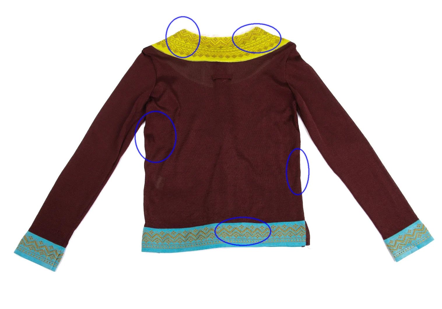Jean Paul Gaultier Embroidered Panel Knit Cardigan in Bordeaux and Other Colors Size US M / EU 48-50 / 2 - 10 Thumbnail