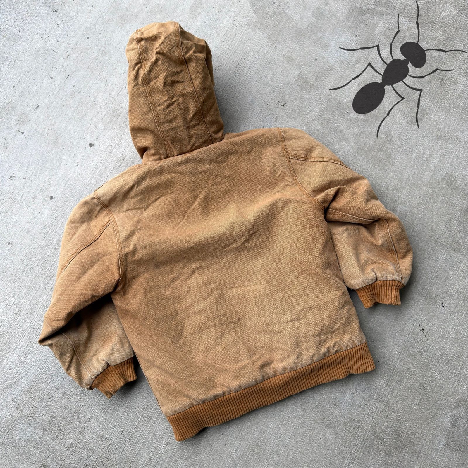 Carhartt × Vintage Carhartt YOUTH brown hooded work wear jacket Size US S / EU 44-46 / 1 - 5 Thumbnail