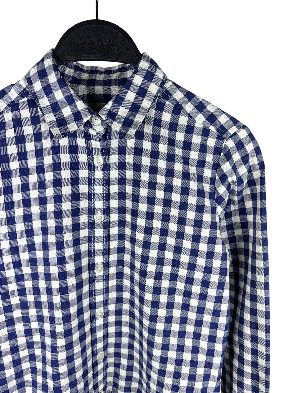 Burberry Burberry Brit Blue White Check Shirt Long Sleeve Women’s XXS Size XXS / US 00 / IT 34 - 3 Thumbnail