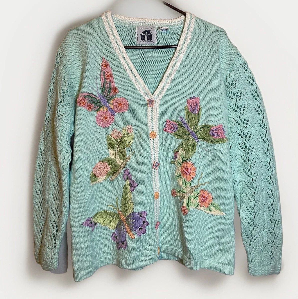 Other Storybook Knits Cardigan Embroidered Butterfly Sweater L Size L / US 10 / IT 46 - 1 Thumbnail