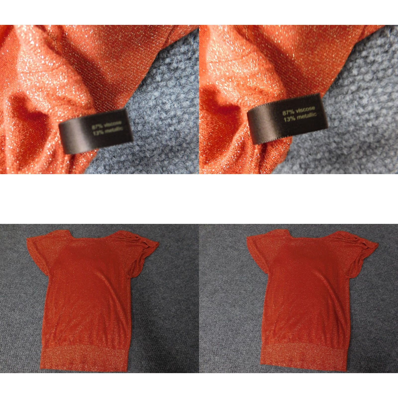 Vintage The Limited Blouse Shirt Womens XS Orange Crew Neck Short Sleeve Pullover Stretch Casual Regular Vintage No Size XS / US 0-2 / IT 36-38 - 8 Thumbnail