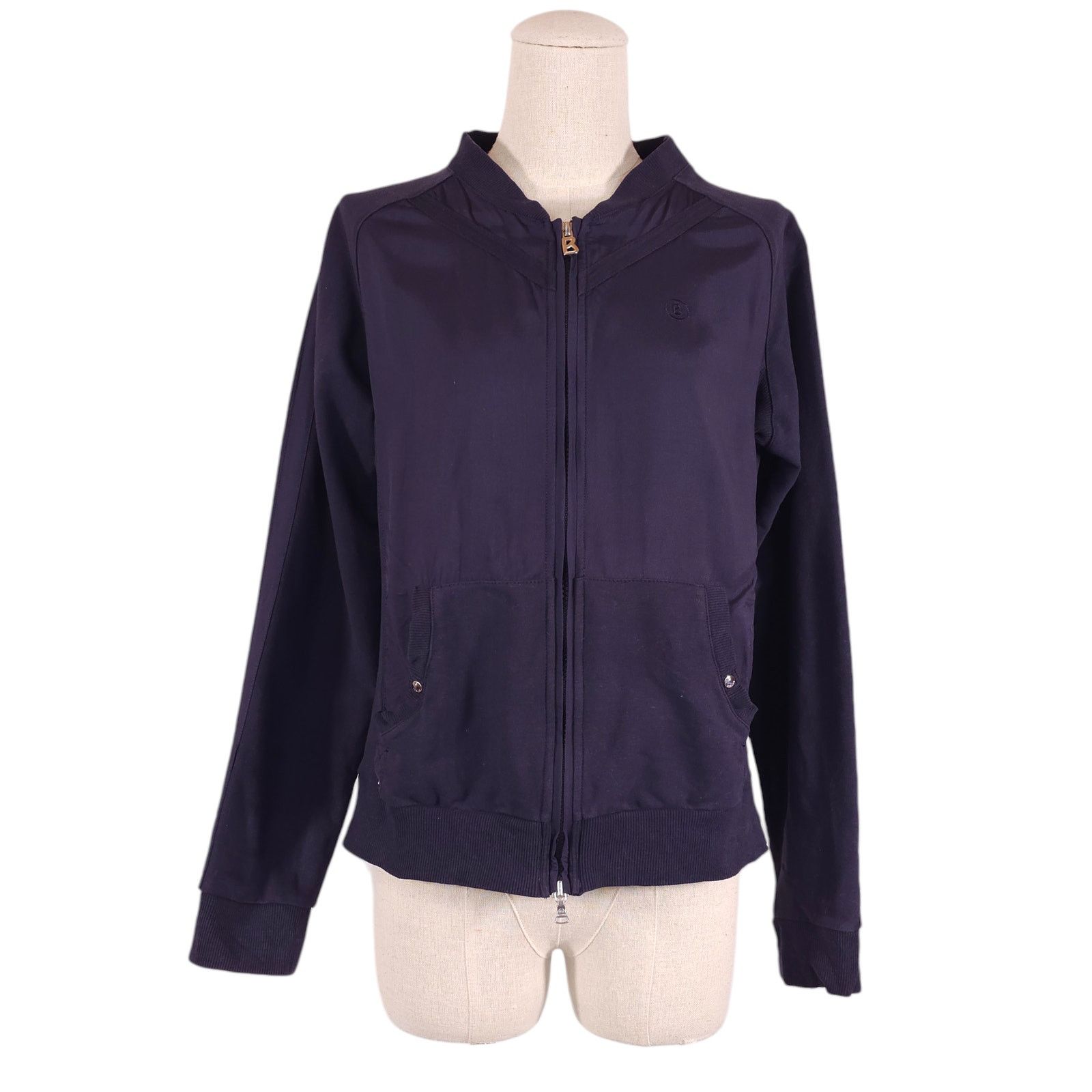 Bogner Bogner Lightweight Full Zip Cotton Bomber Jacket Blue Small Size S / US 4 / IT 40 - 1 Thumbnail