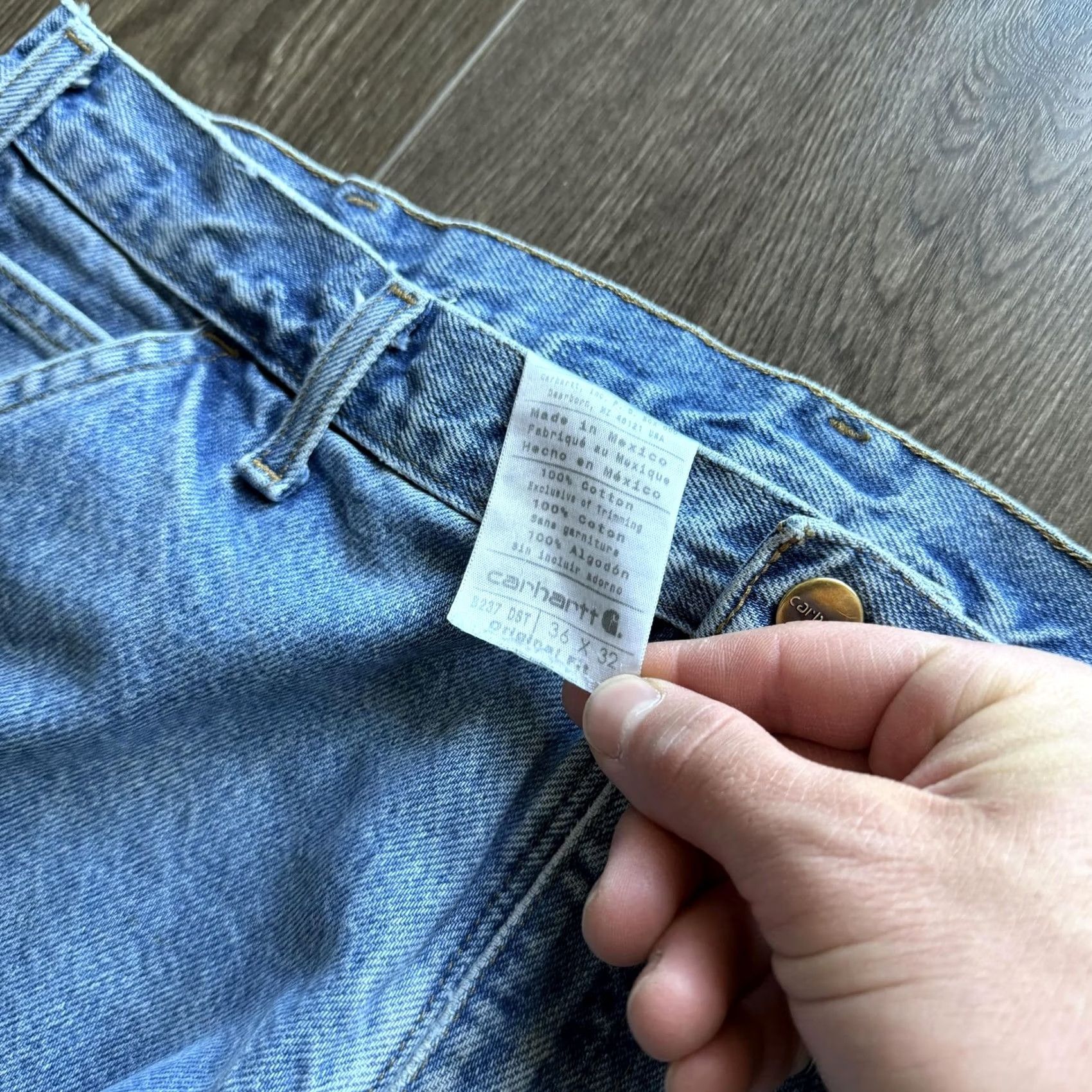 Carhartt VINTAGE Carhartt Jeans Mens 36x32 Blue Carpenter Baggy Denim Workwear Distressed Size US 36 / EU 52 - 6 Thumbnail