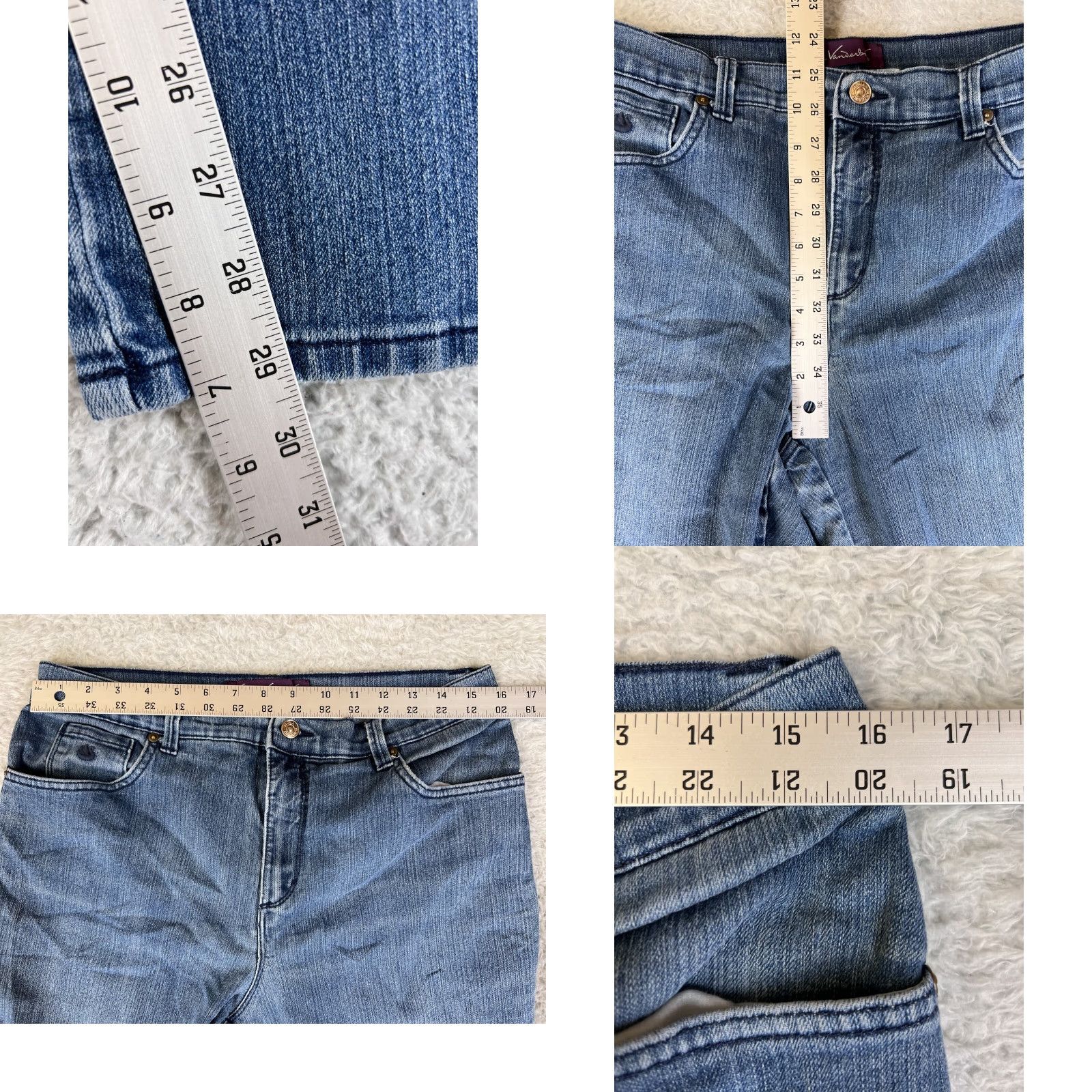 Gloria Vanderbilt Gloria Vanderbilt Jeans Womens 12 Blue Cotton Blend Straight Leg Mid Rise 5-Pocket Designer American Regular Size 34" / US 12 / IT 48 - 8 Thumbnail