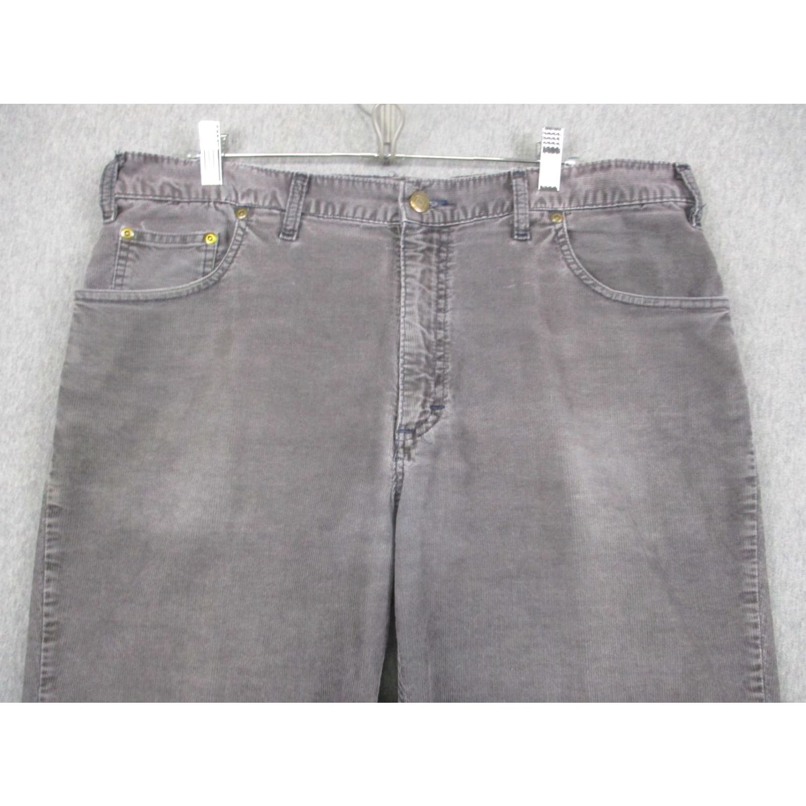 Bills Khakis Bills Khakis Jeans Mens 37x32 Gray Corduroy 5 Pocket Straight Leg Stretch Size US 37 - 2 Thumbnail