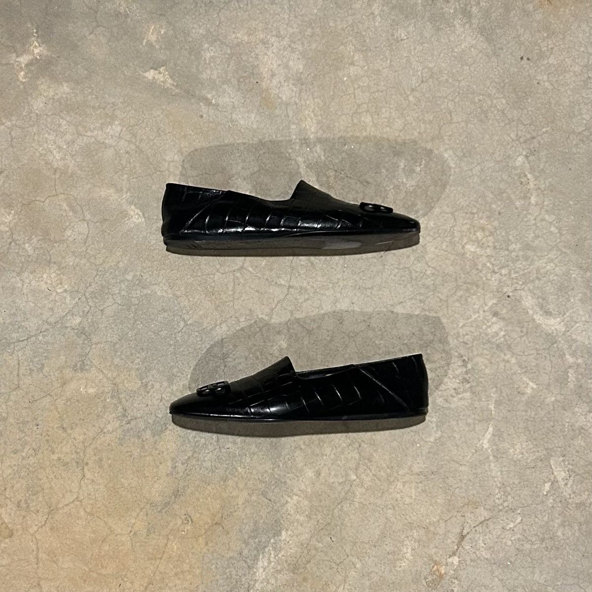 Balenciaga × Designer Balenciaga Cosy Flat Croc Embossed Leather Loafers US 9 Size US 9 / EU 42 - 3 Thumbnail