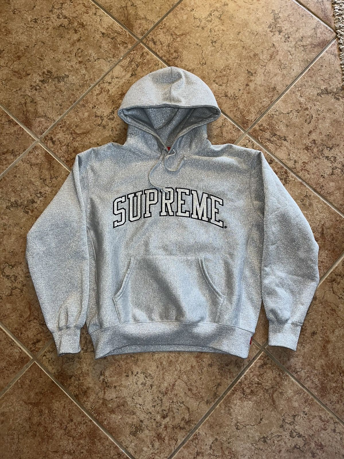 Supreme SS23 Supreme Metallic Arc glitter hoodie | Grailed