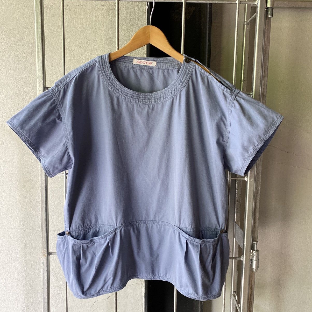 Issey Miyake ISSEY SPORT Sky Blue Pocket Hem Blouse Size XL / US 12-14 / IT 48-50 - 1 Thumbnail