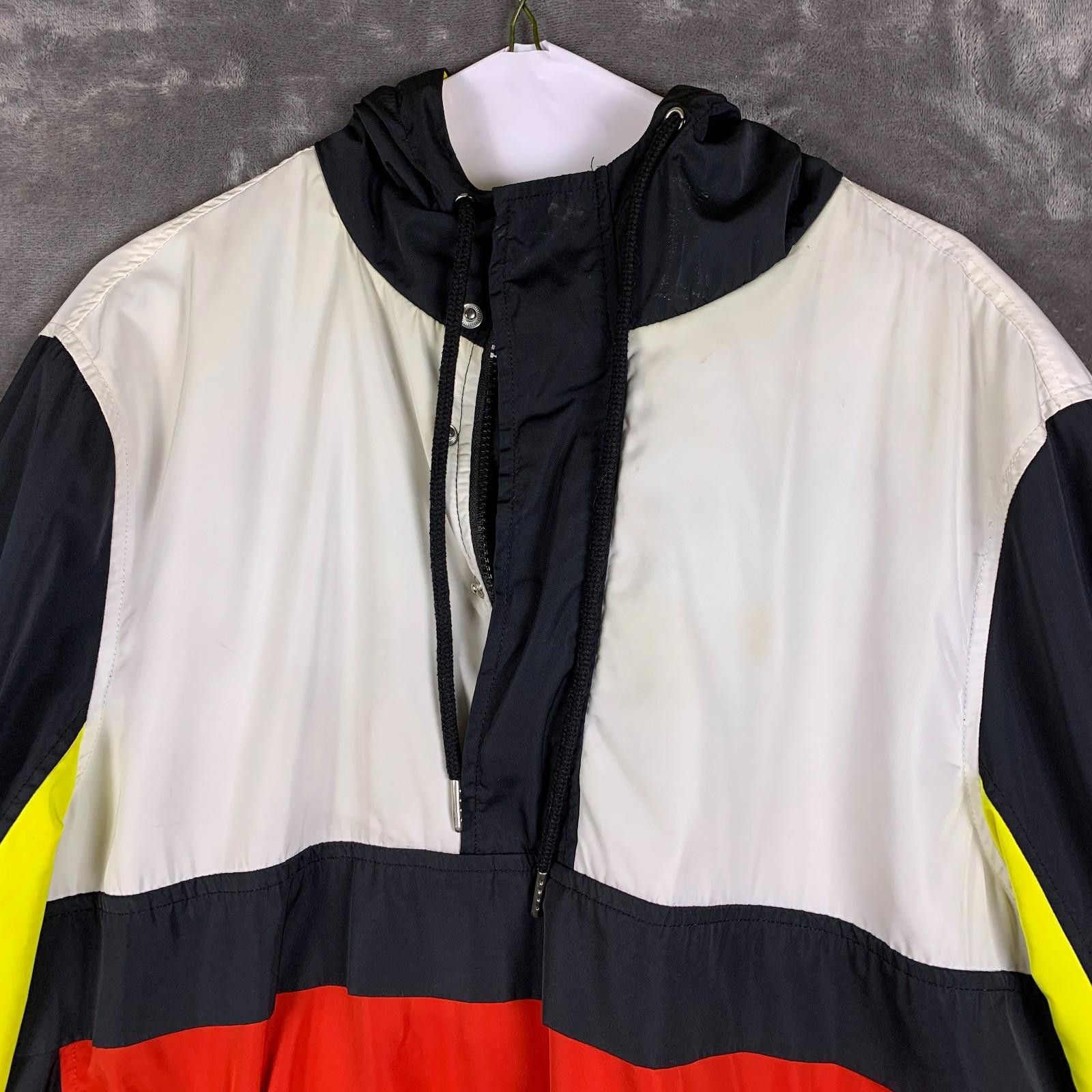 Forever 21 Mens Colorblock Pullover Zip Size L Windbreaker Hoodie (306) Size US L / EU 52-54 / 3 - 2 Thumbnail