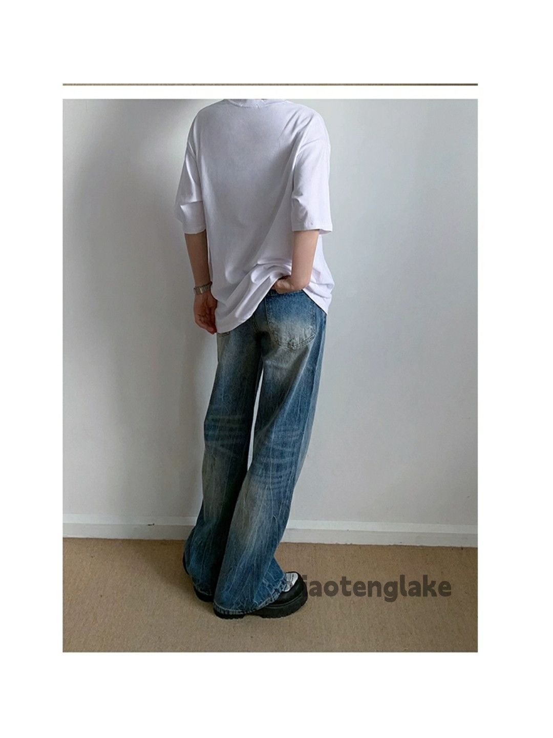 Jean × Vintage washed faded cleanfit yuppie loose bootcut jeans Size US 28 / EU 44 - 4 Thumbnail