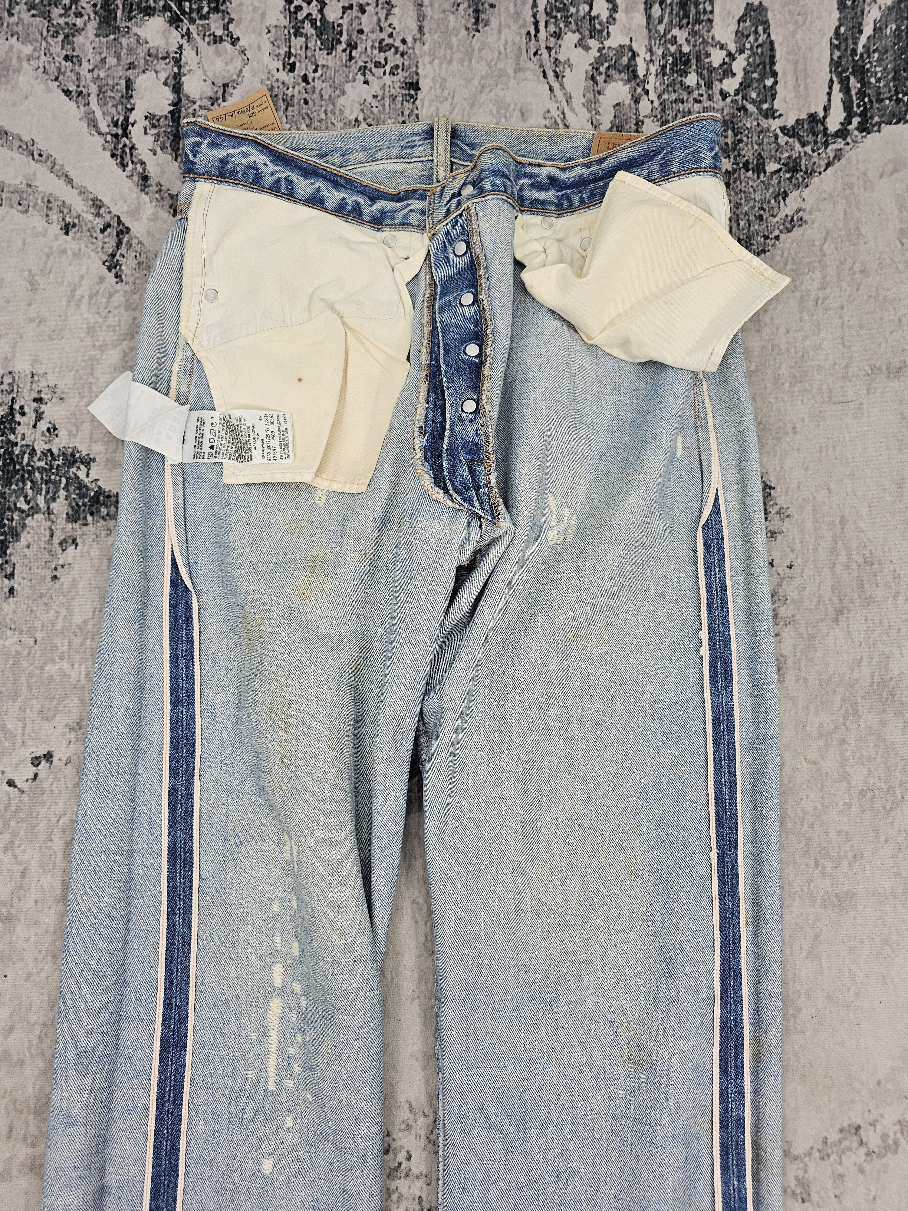 Levi's Vintage Clothing Vtg LEVIS 501 Redline Ripped Rusty Repro Jeans L0442 Size US 33 - 14 Thumbnail