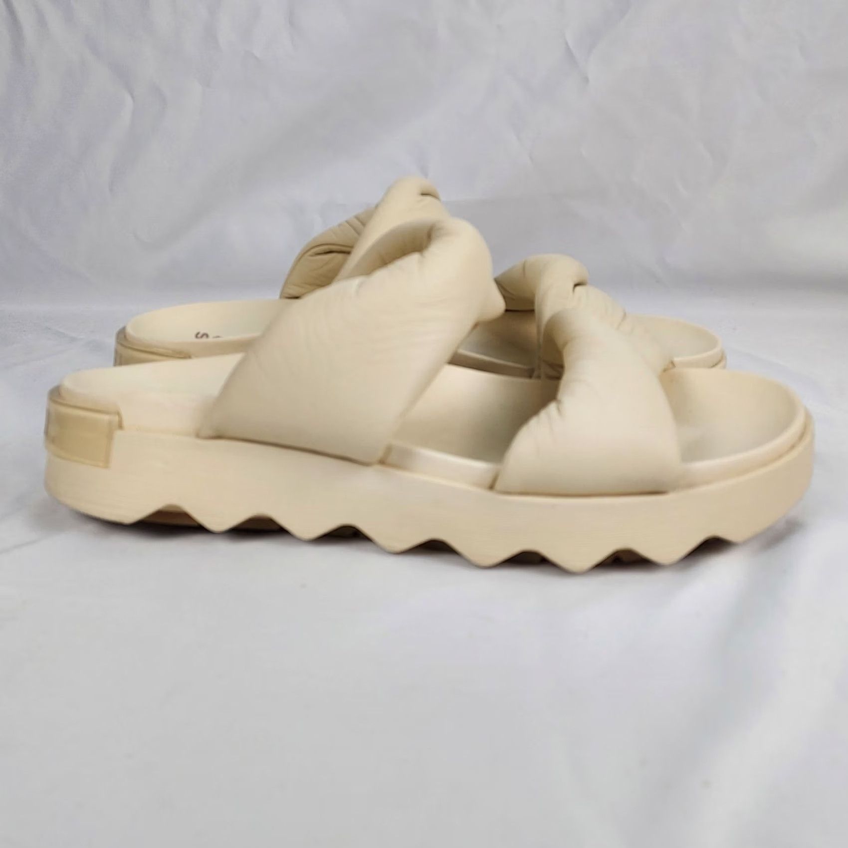 SOREL Sorel Sandals Women Cream Platform Slide Size 11 Ivory Leather Slip On Casual Summer Spring Womens Size US 9 / IT 39 - 7 Thumbnail