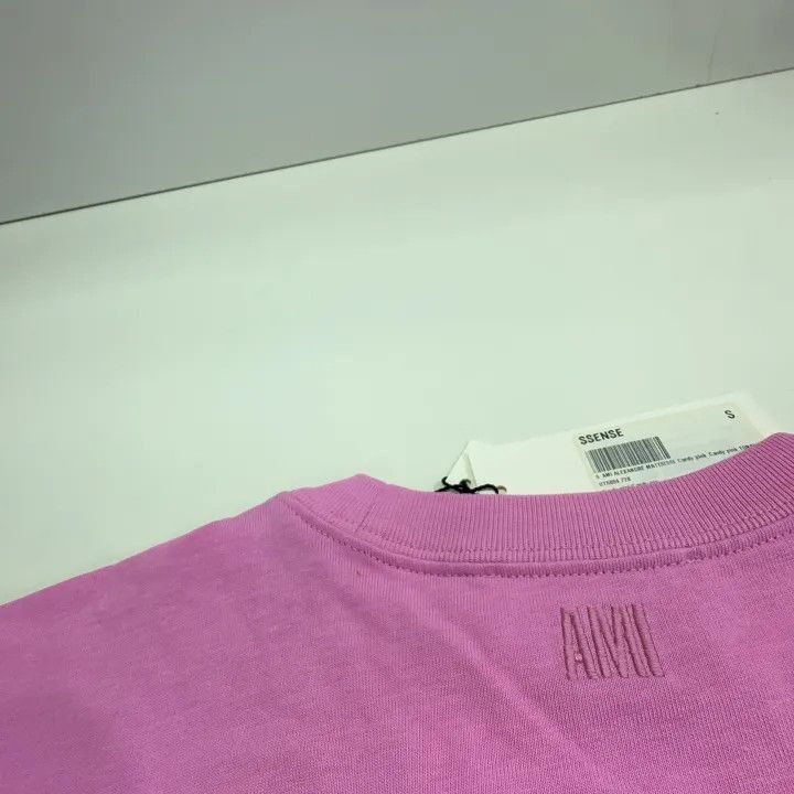 AMI AMIPARIS Solid Pink Heart Logo Short Sleeve T-Shirt -2507 Size US S / EU 44-46 / 1 - 9 Thumbnail