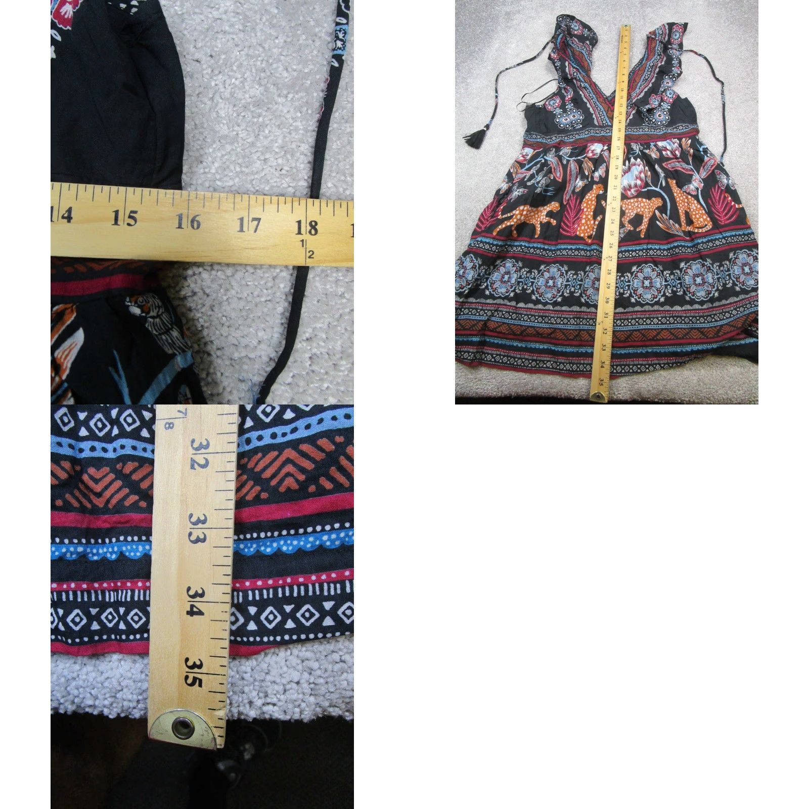 Anthropologie Anthropologie Dress Blouson Womens S Black Cotton Blend Geometric Sleeveless V-Neck Pullover Casual Short Dress Size S / US 4 / IT 40 - 8 Thumbnail