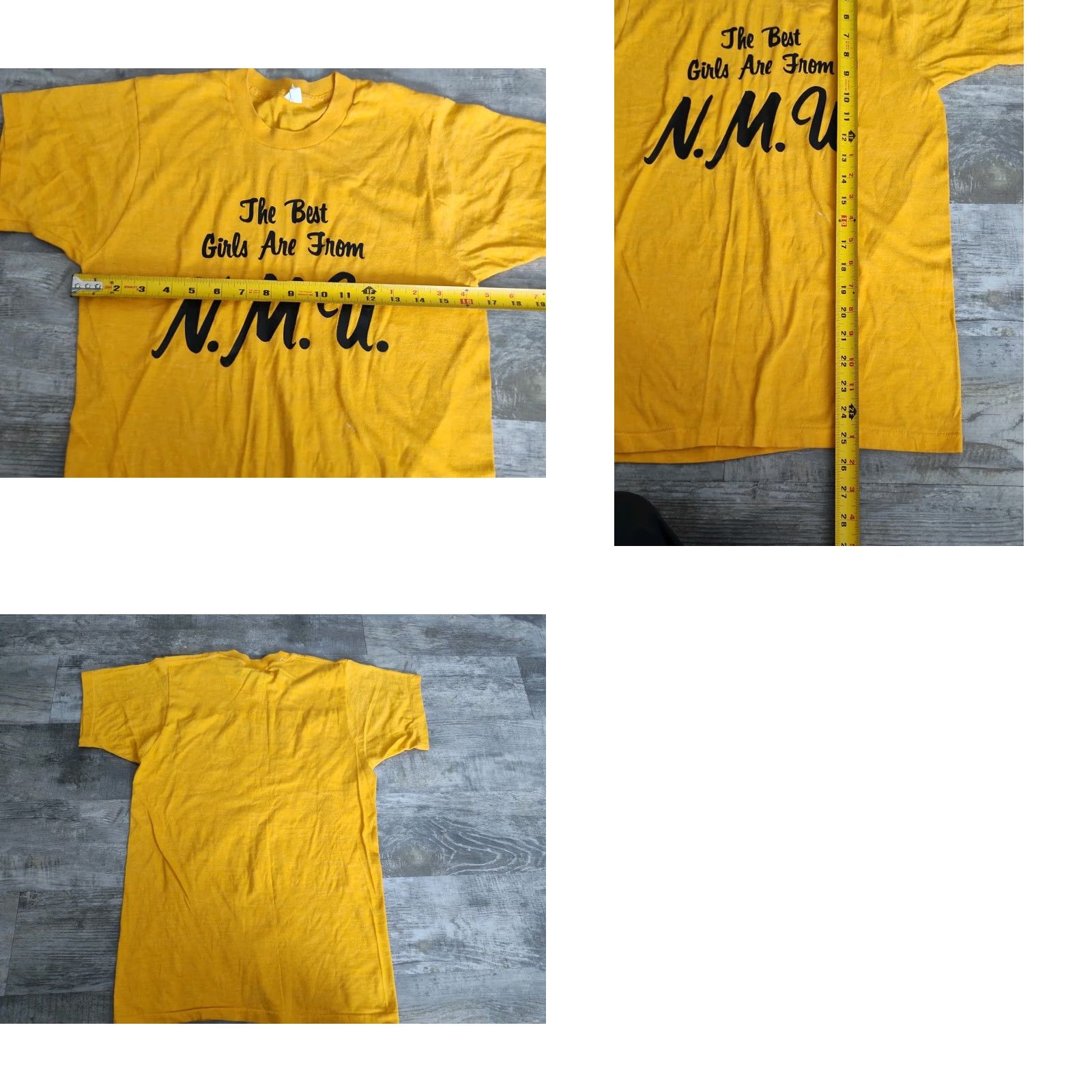 Vintage Vintage NMU Wildcats T-Shirt Unisex Small Yellow 1980s Sportswear Beach Made in USA Size US S / EU 44-46 / 1 - 8 Thumbnail