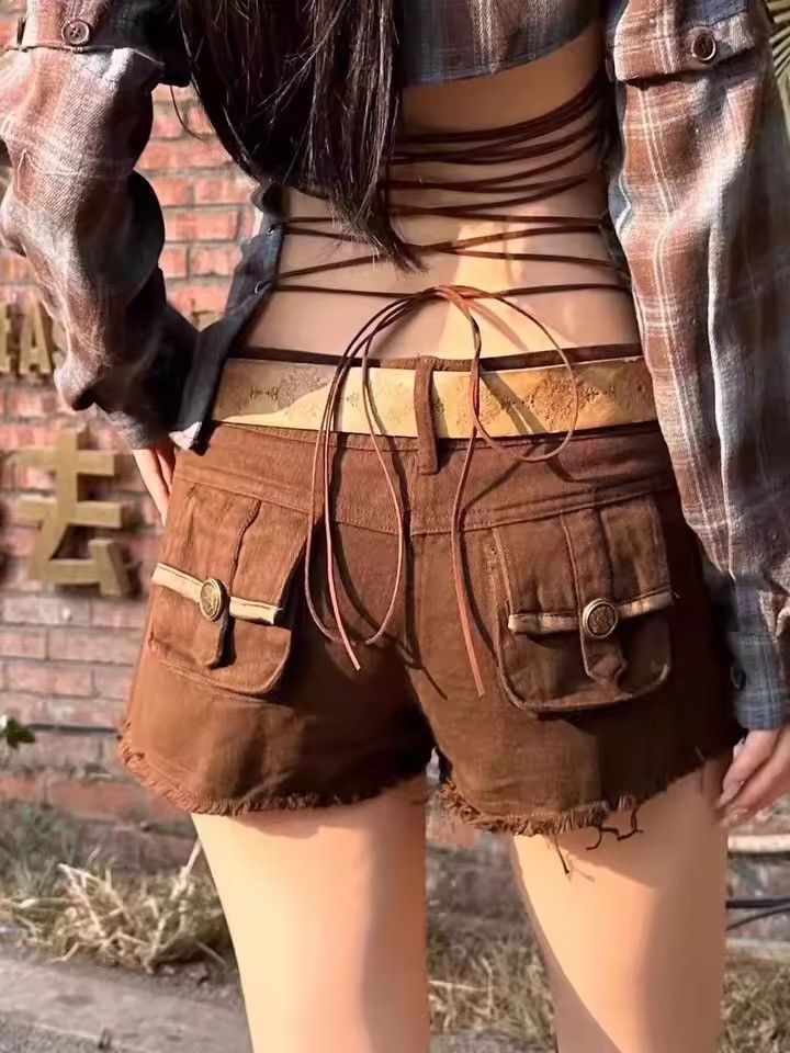 Vintage Y2K Multi Pockets Vintage Style Punk Mini Shorts Size 27" / US 4 / IT 40 - 3 Thumbnail