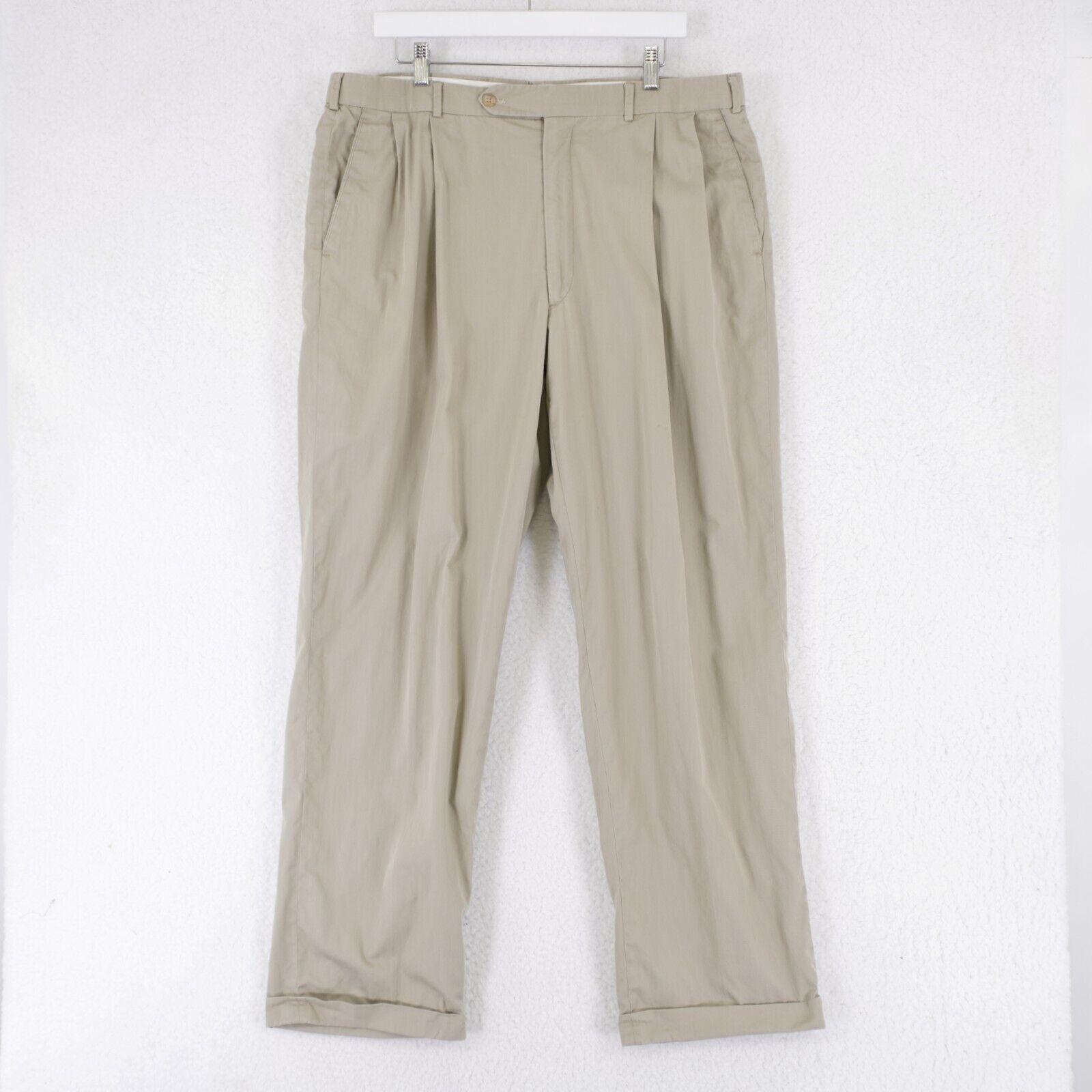 Brooks Brothers DAMAGED Brooks Brothers Cotton Beige Trousers Dress Pants 37 Size 36R - 1 Thumbnail