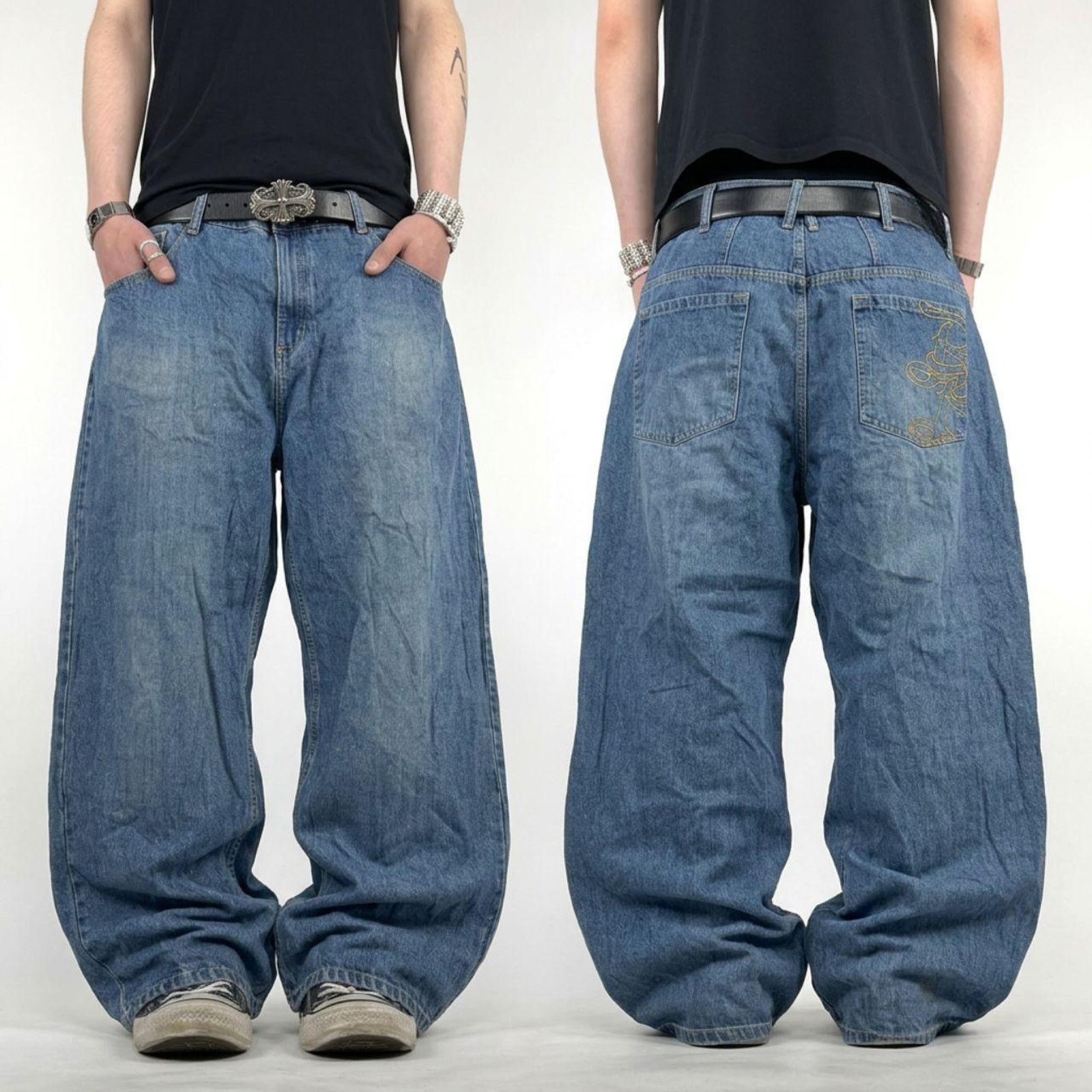 Diesel × Japanese Brand × Vintage Vintage y2k archive faded stonewash baggy rare cyber jeans Size US 42 / EU 58 - 1 Thumbnail