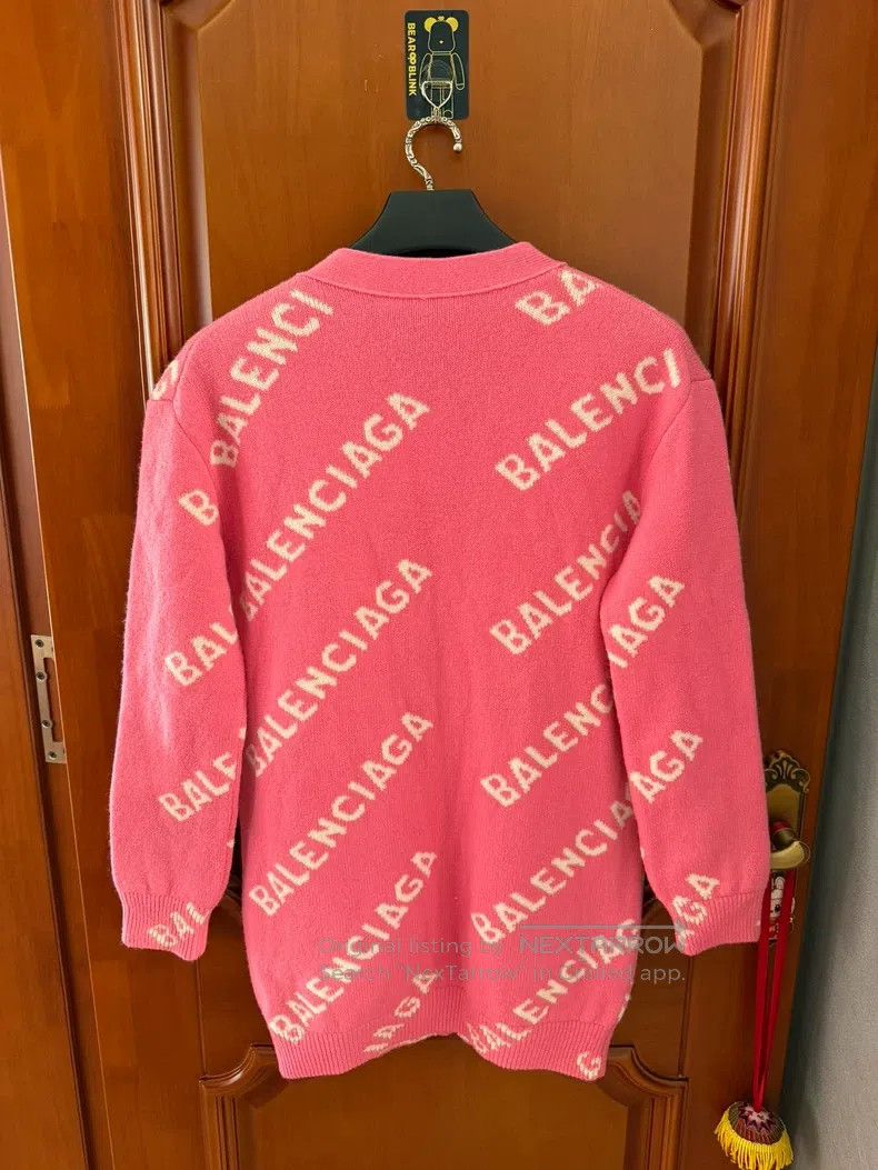 Balenciaga Balenciaga Pink Full Barrage Logo Cardigan XS Size Size US XS / EU 42 / 0 - 2 Thumbnail