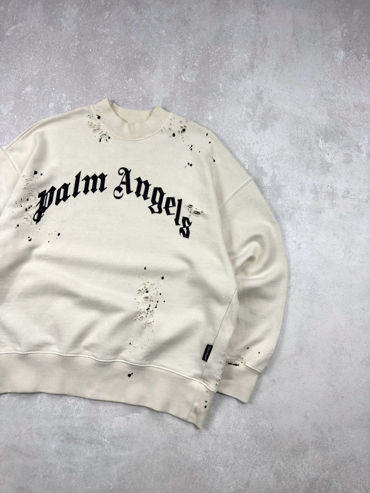 Palm Angels Palm Angeles GD Glittered Logo Distressed Sweatshirt Size US S / EU 44-46 / 1 - 3 Thumbnail