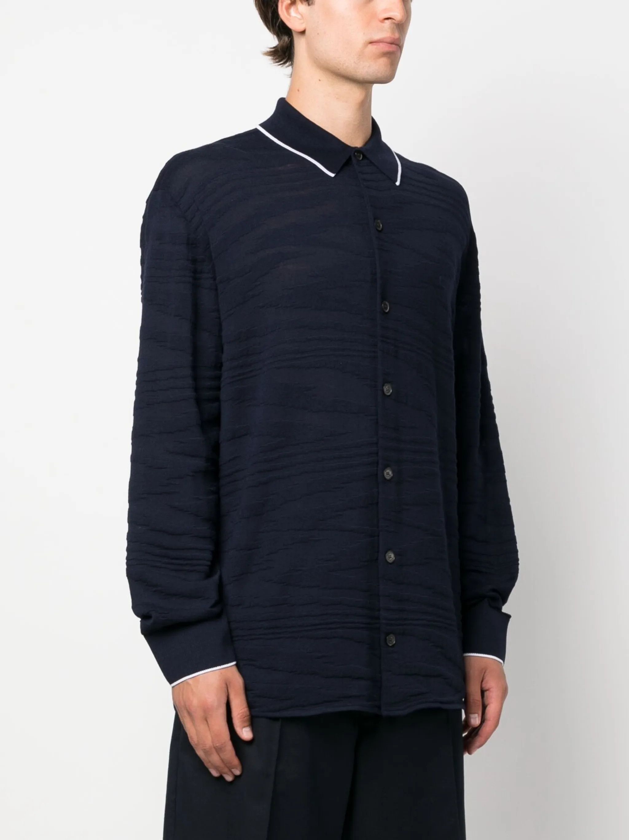 Missoni o1y0225 Patterned Shirt in Midnight Blue Size US L / EU 52-54 / 3 - 3 Thumbnail