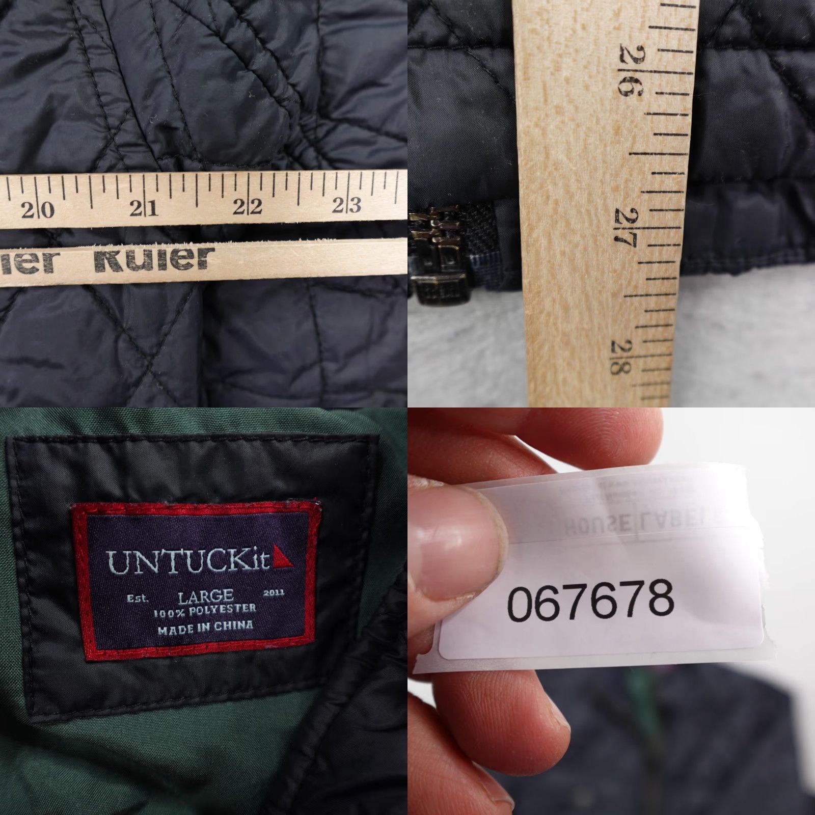 UNTUCKit UNTUCKit Jacket Mens L Black Marne Diamond Quilted Puffer Zip Up Bomber Coat Modern Style Size US L / EU 52-54 / 3 - 8 Thumbnail